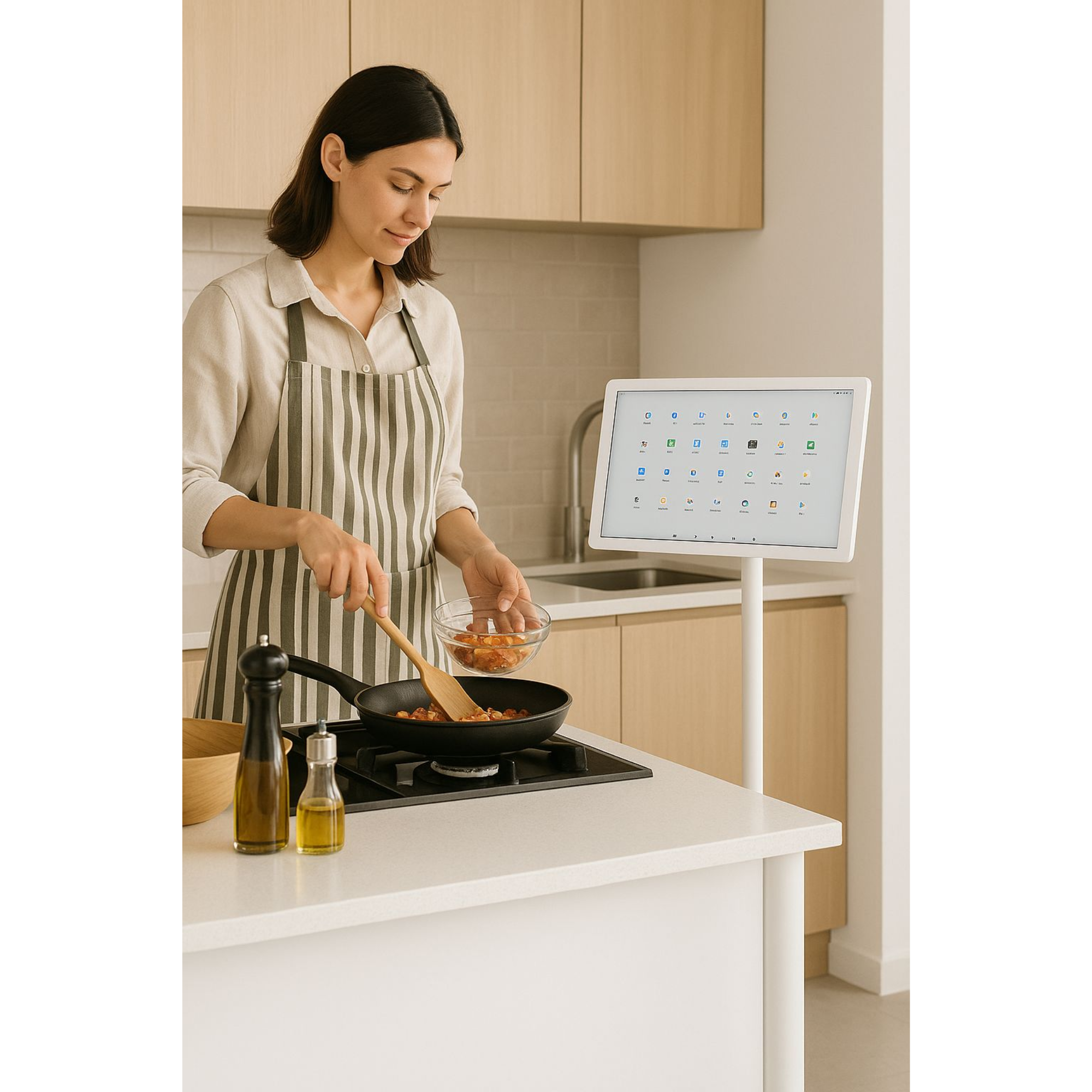 Écran sans fil intelligent MOVEI avec support pour mobile – Écran tactile et alimentation par batterie