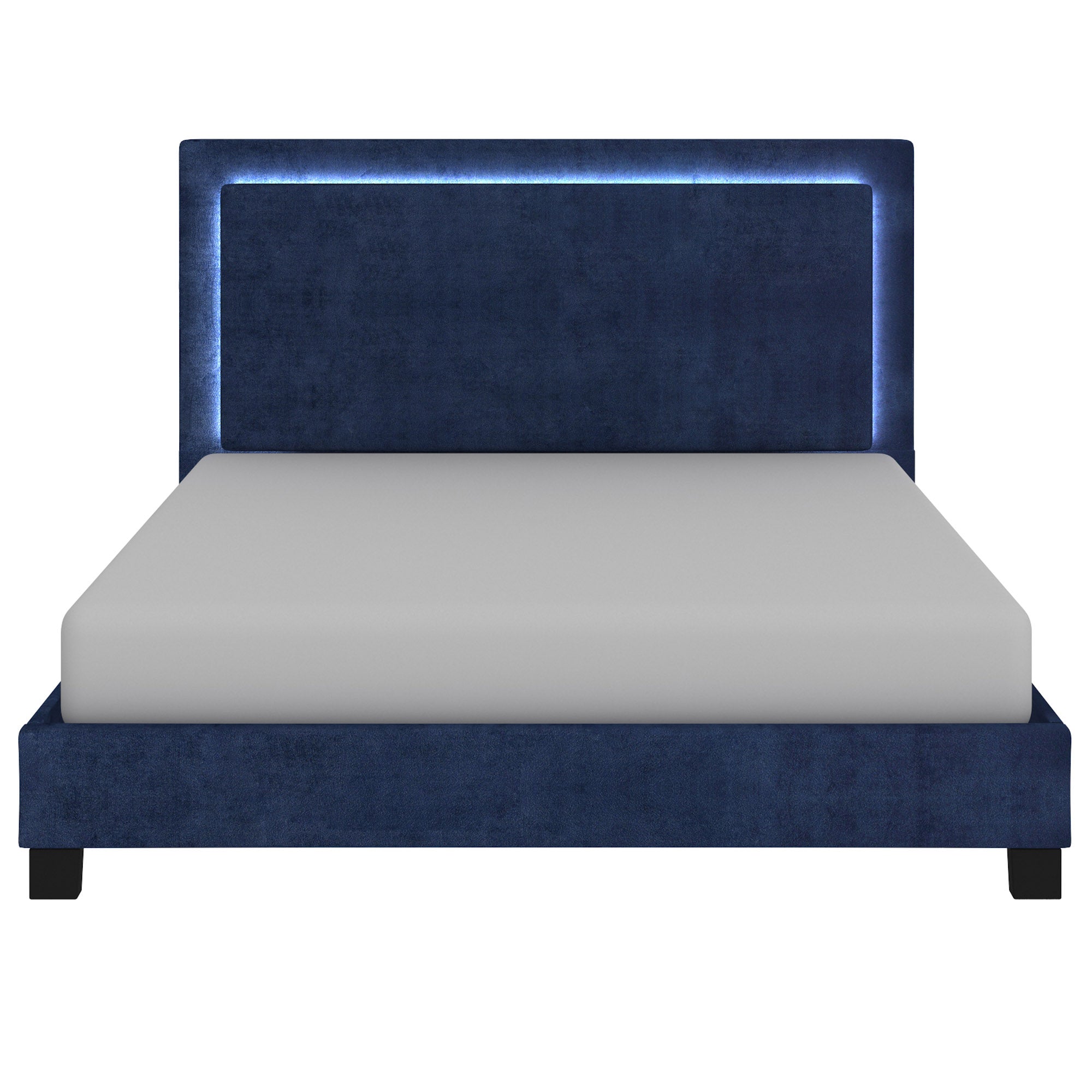 Lit plateforme très grand format Lumina 78 po avec éclairage bleu