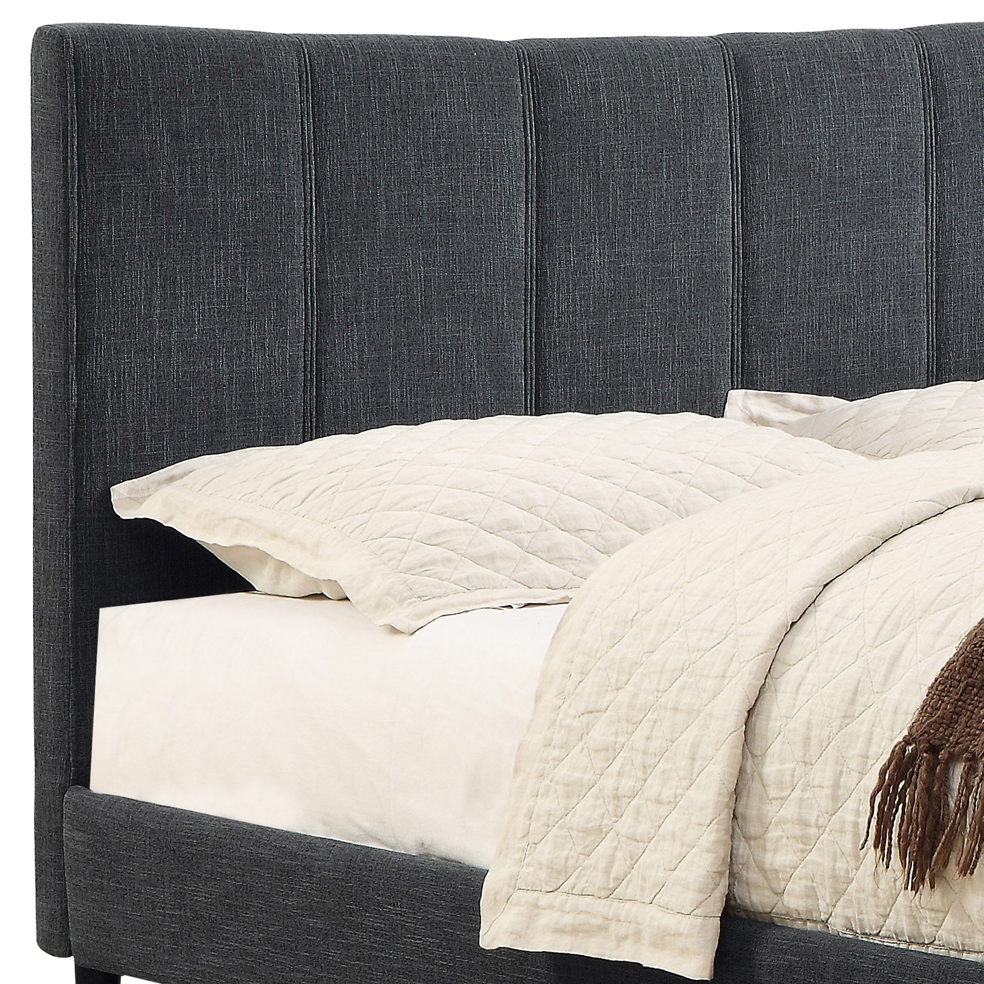 Lit plateforme King Rimo 78" gris