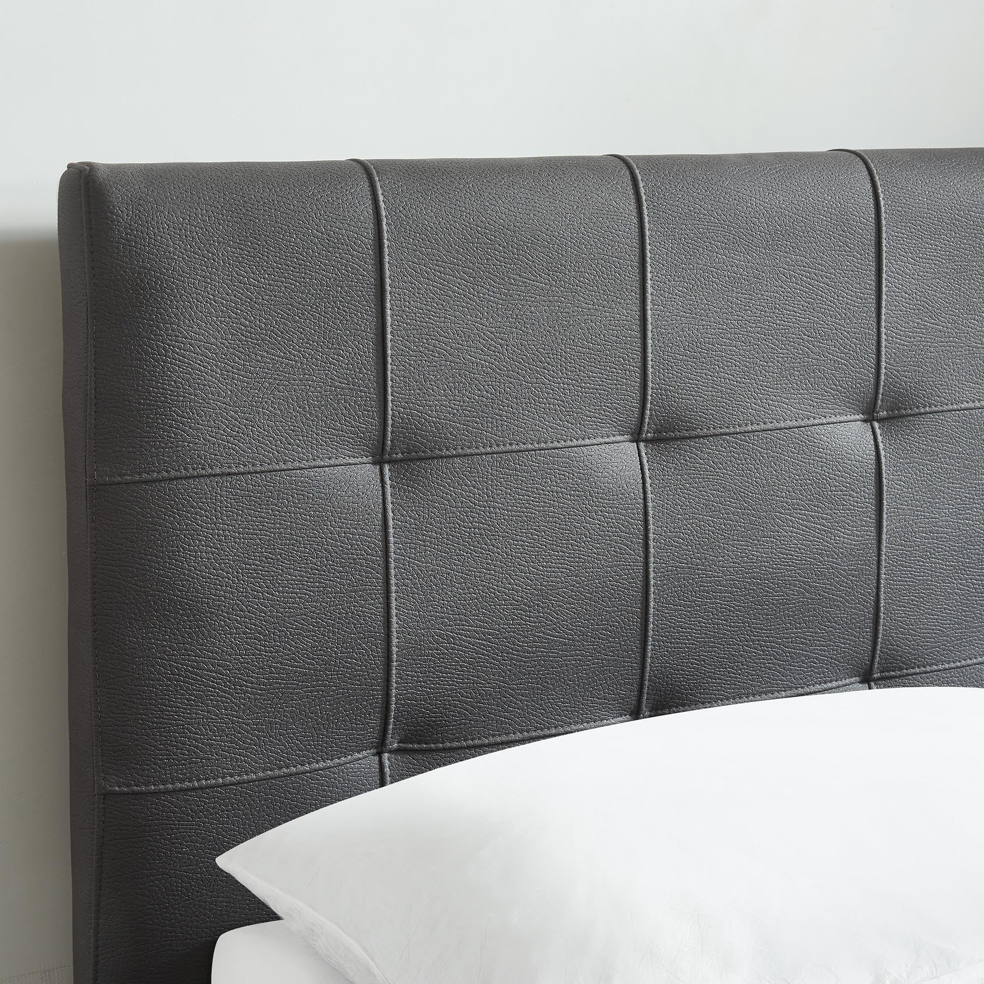 Lit plateforme King Extara 78" avec rangement, gris
