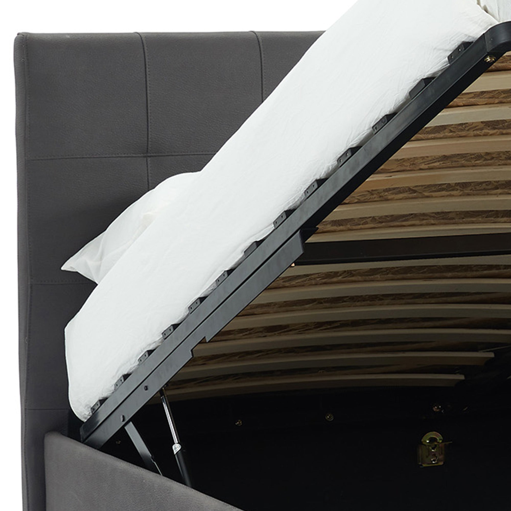 Lit plateforme King Extara 78" avec rangement, gris