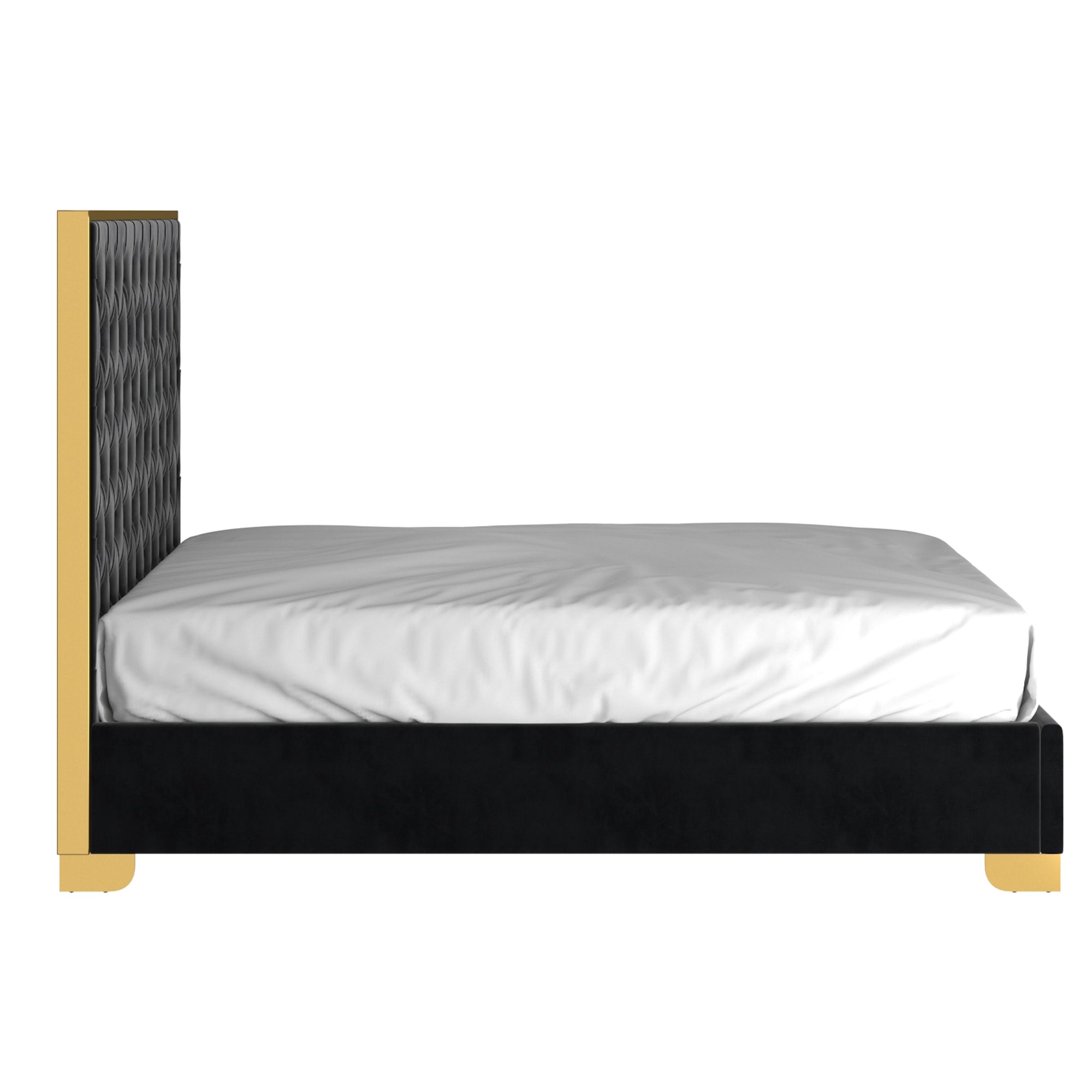 Lit Queen Lucille 60" en noir et or
