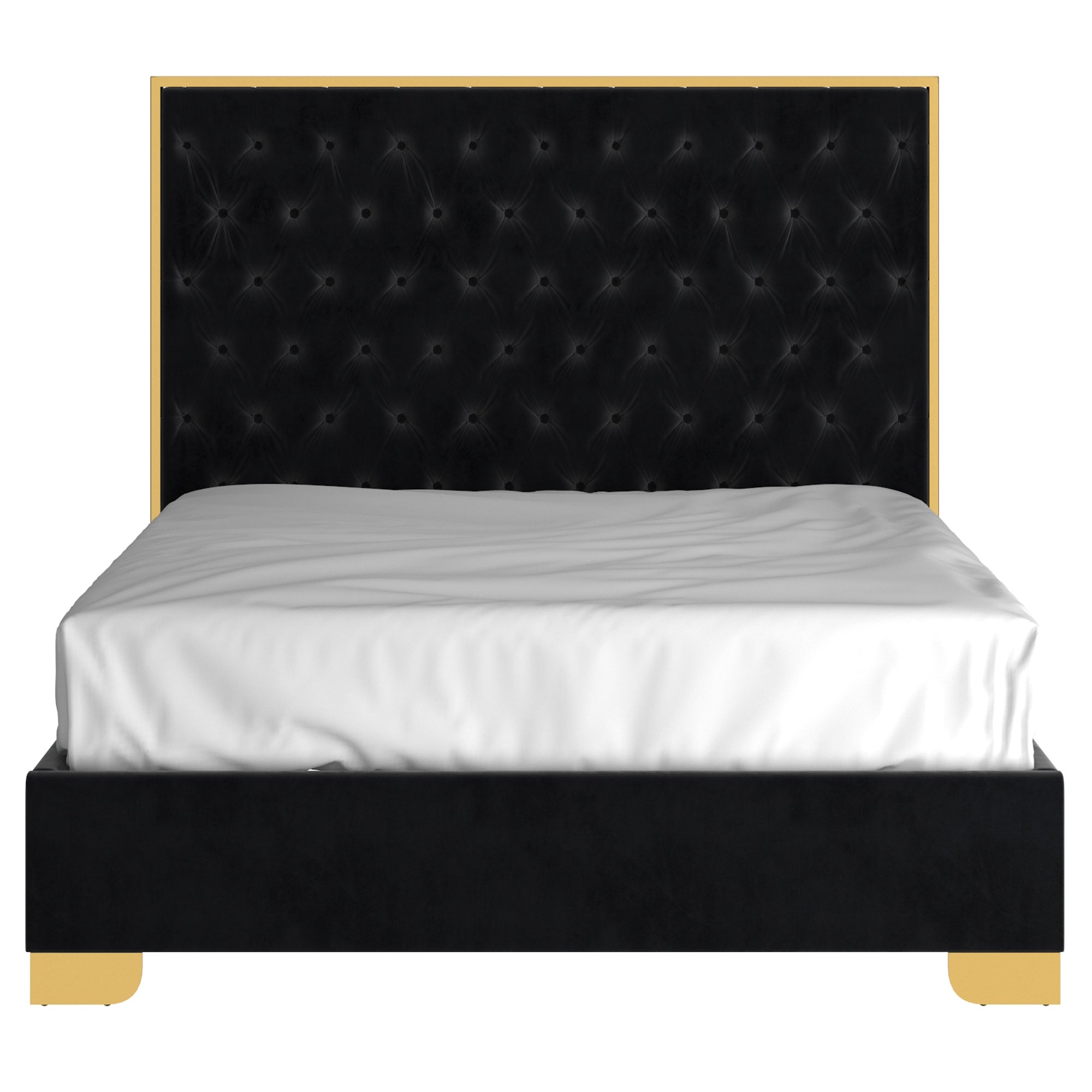 Lit Queen Lucille 60" en noir et or