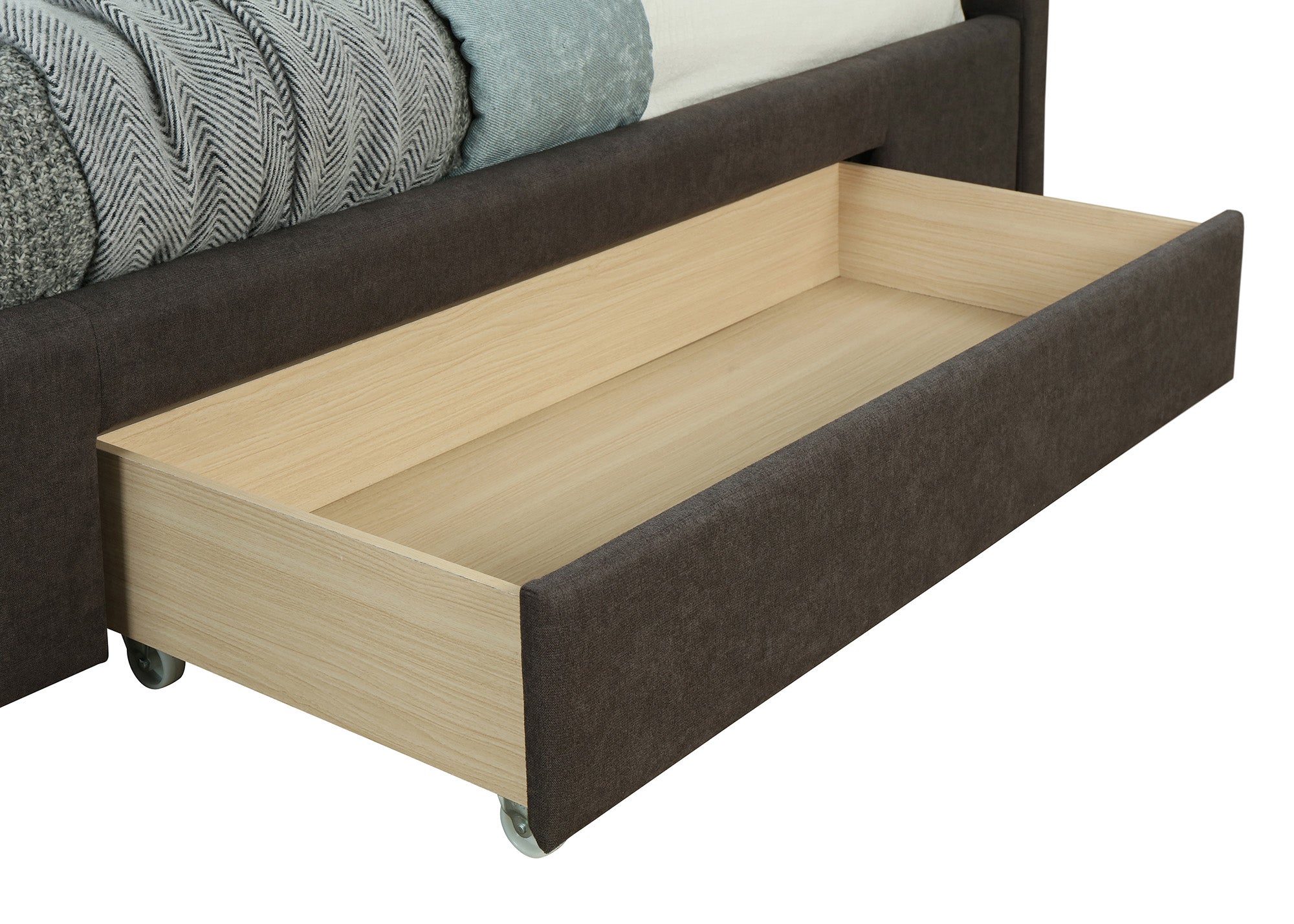 Lit plateforme King Emilio 78" avec tiroirs, couleur anthracite