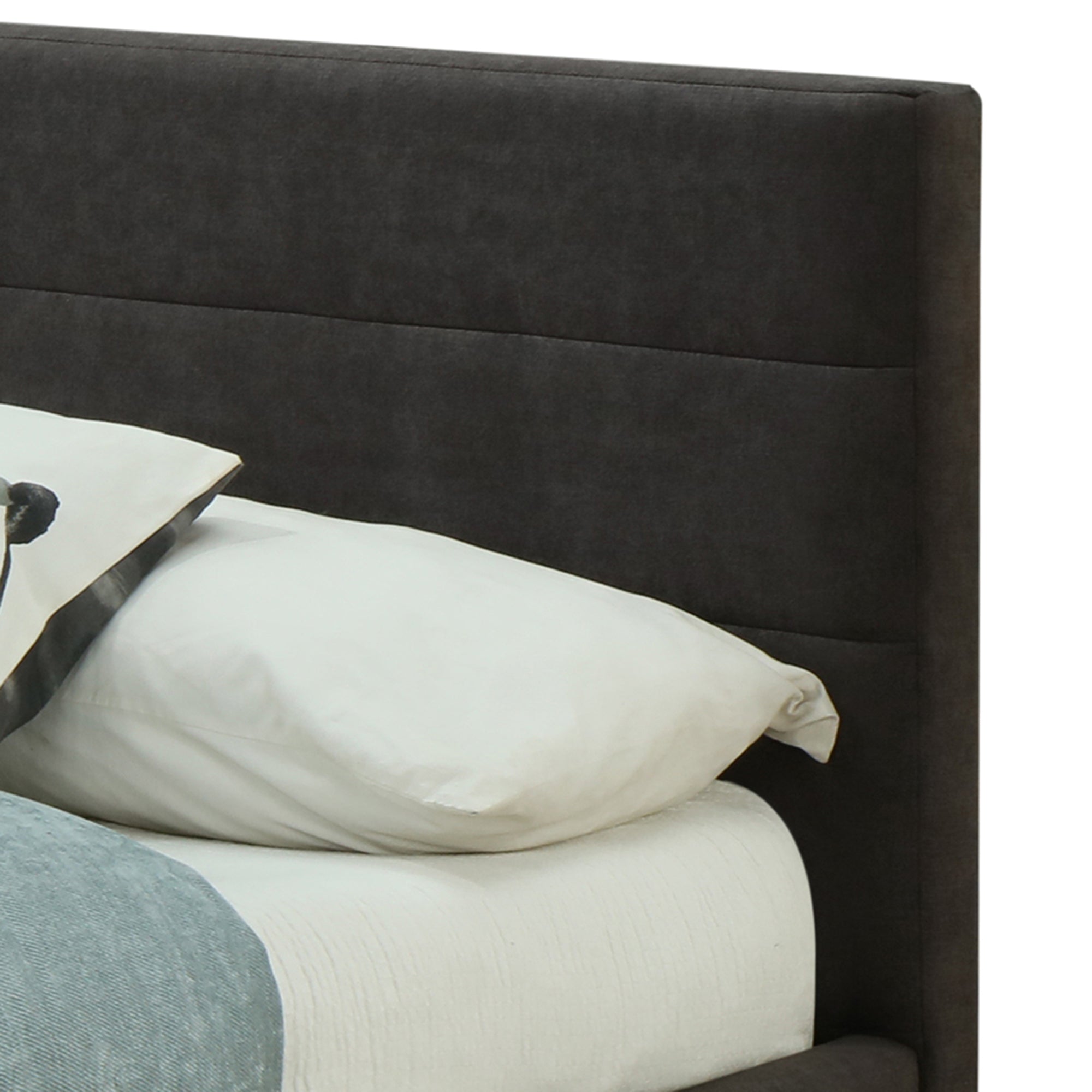 Lit plateforme King Emilio 78" avec tiroirs, couleur anthracite