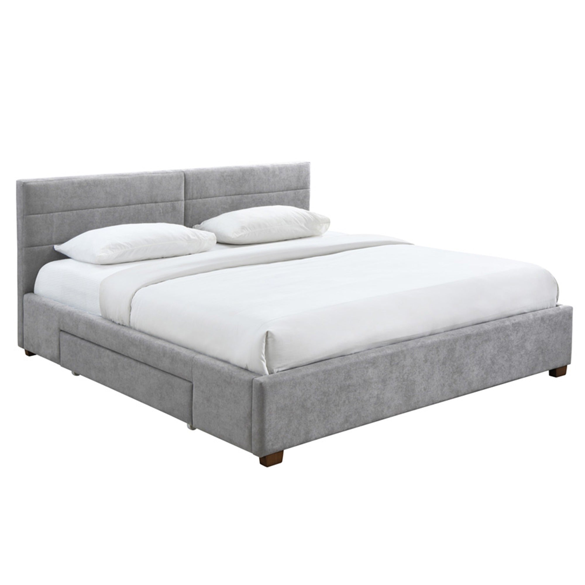 Lit plateforme King Emilio 78" avec tiroirs, couleur anthracite