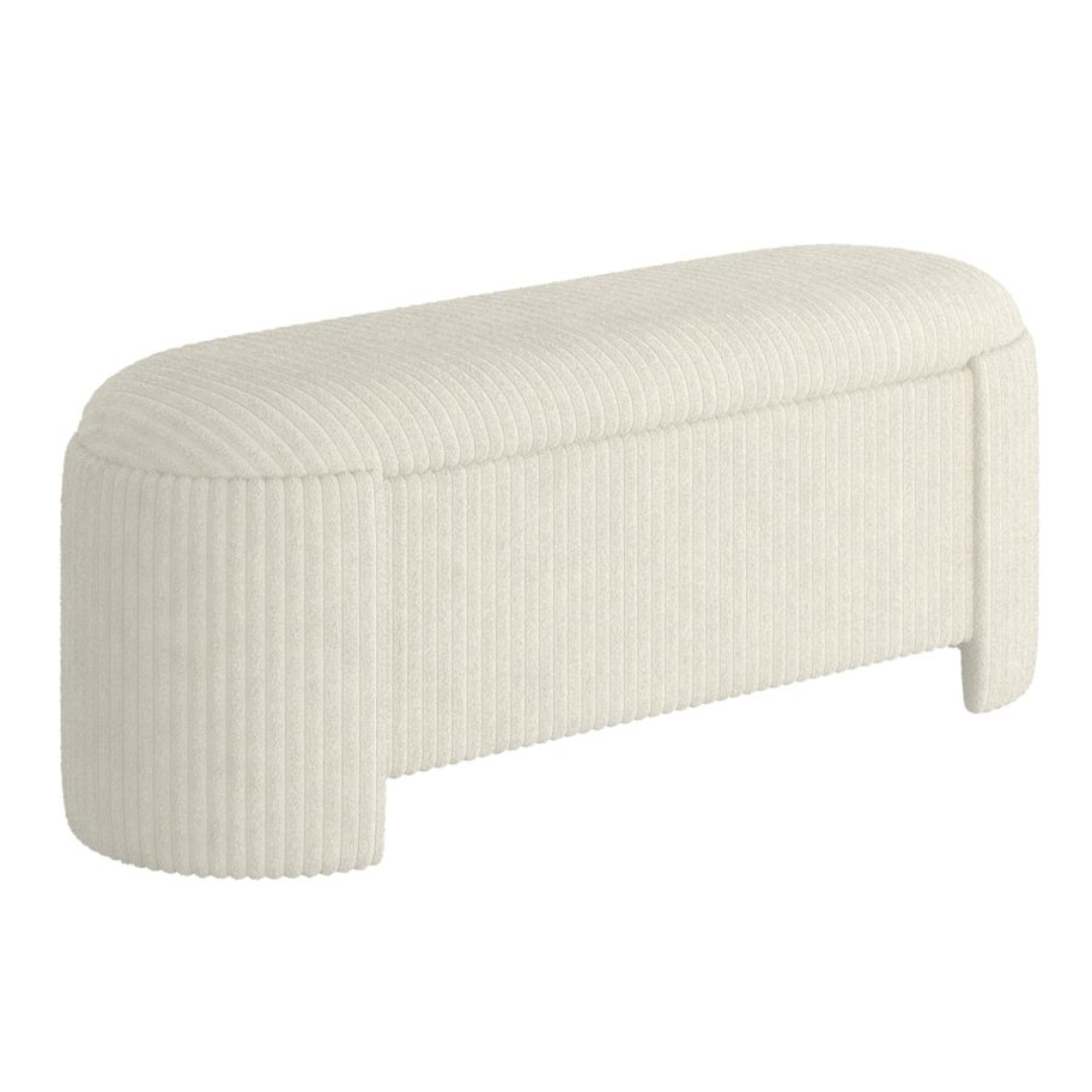 Pouf de rangement Cybil en ivoire