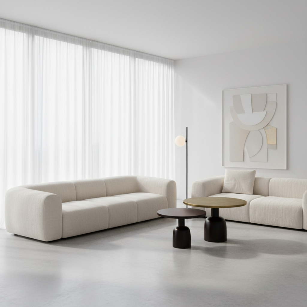 Ensemble de 2 tables basses rondes Adira en or antique et noir