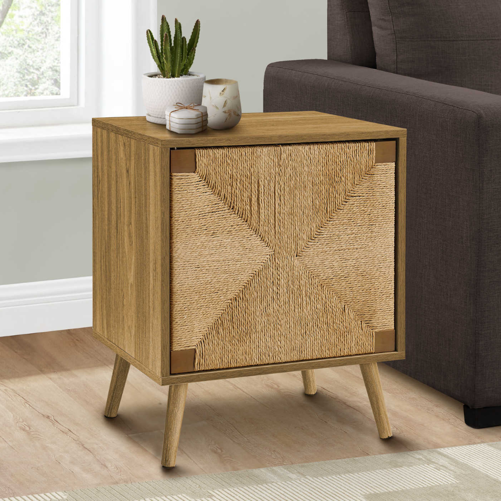 TABLE D'APPOINT - 23"H / NOYER CLAIR / TABLE D'APPOINT EN HERBE MARINE