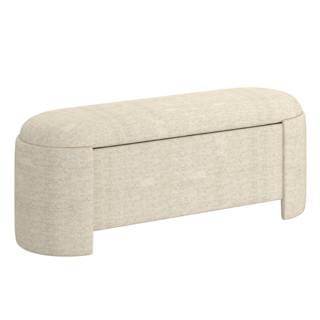 Pouf de rangement Daphné beige