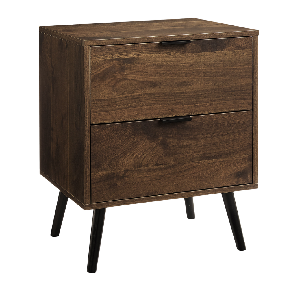 TABLE D'APPOINT - 24"H / TABLE D'APPOINT EN NOYER AVEC 2 TIROIRS