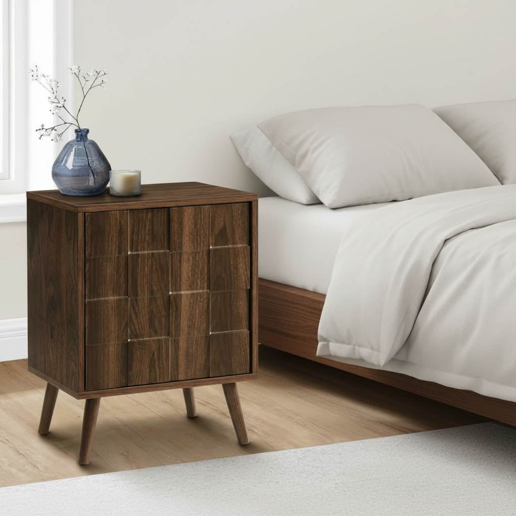 TABLE D'APPOINT - 23"H / TABLE D'APPOINT EN NOYER FONCÉ