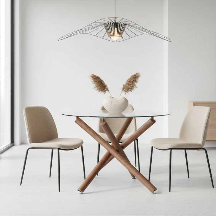 Rocca Round Dining Table in Walnut