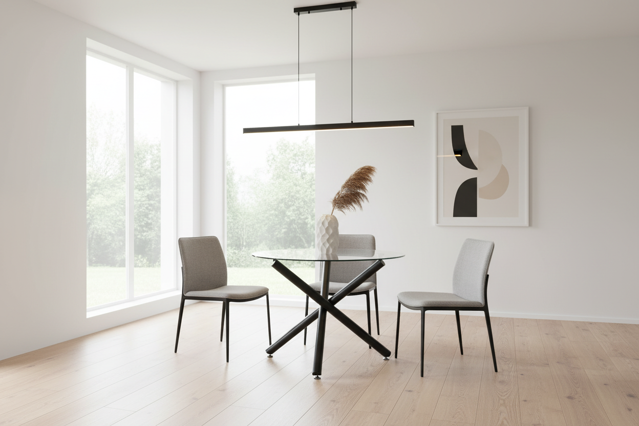 Suzette Round Dining Table in Black