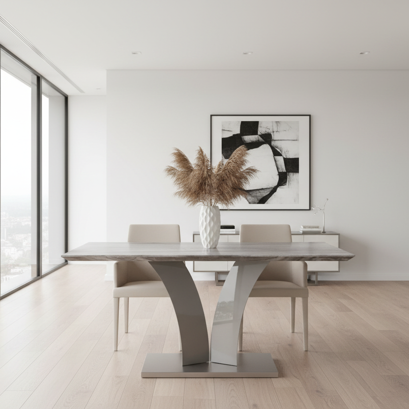 Napoli Rectangular Dining Table in Light Grey