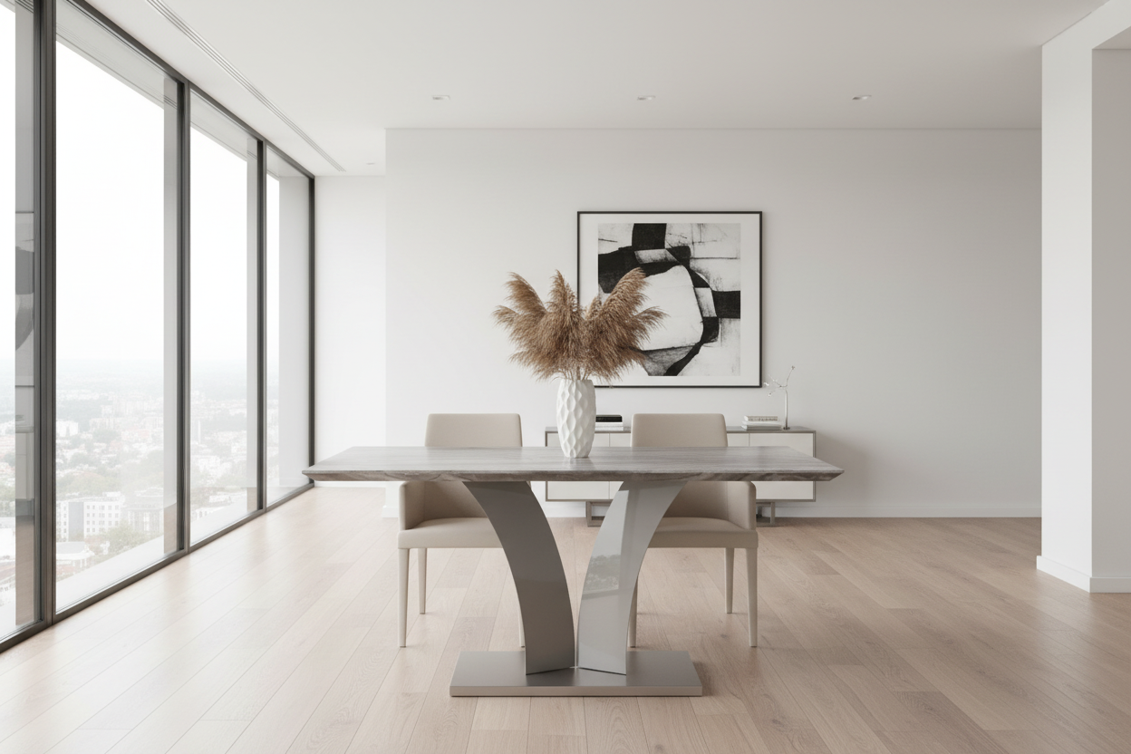 Napoli Rectangular Dining Table in Light Grey