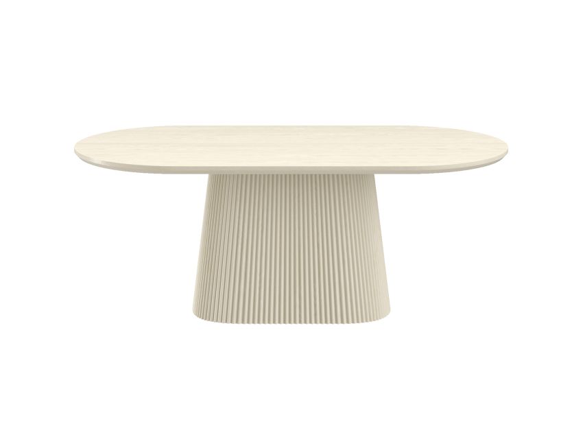 Tovas Oval Dining Table in Ivory