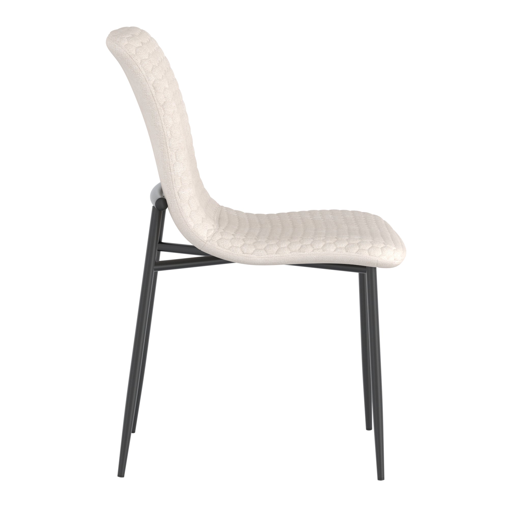 Chaises de salle à manger Brixx, lot de 2, en tissu beige et noir