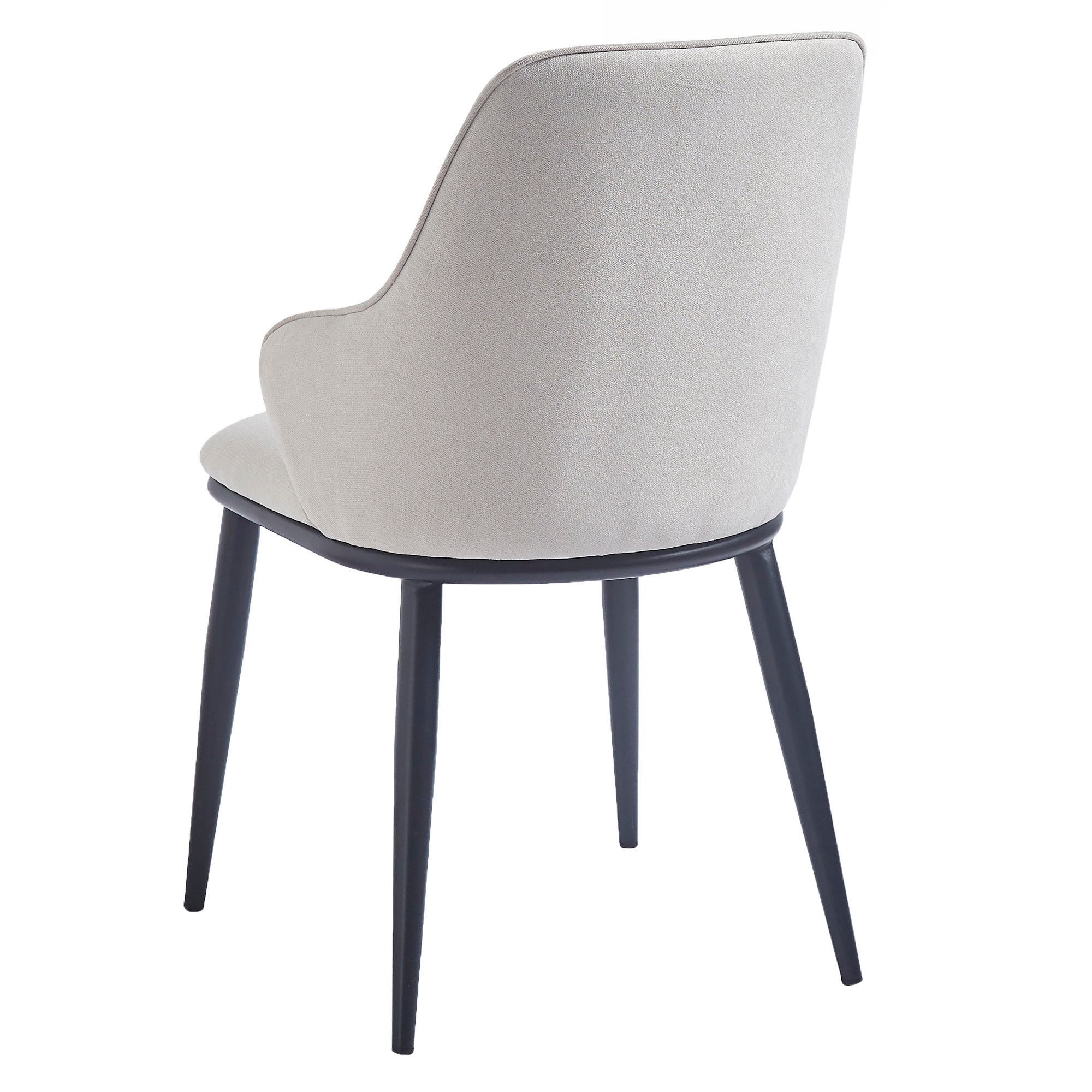 Chaises de salle à manger Kash, lot de 2, en tissu beige et noir