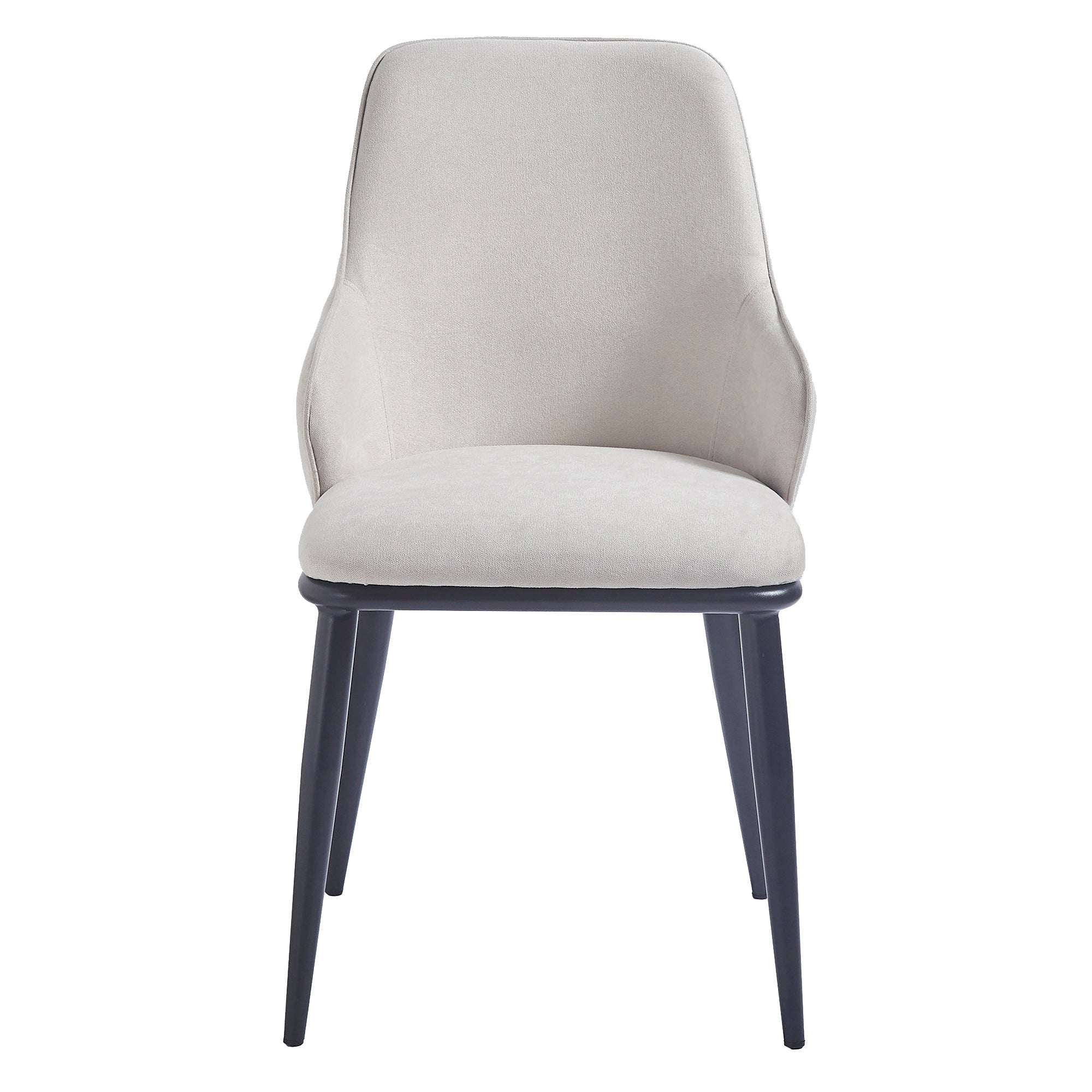 Chaises de salle à manger Kash, lot de 2, en tissu beige et noir