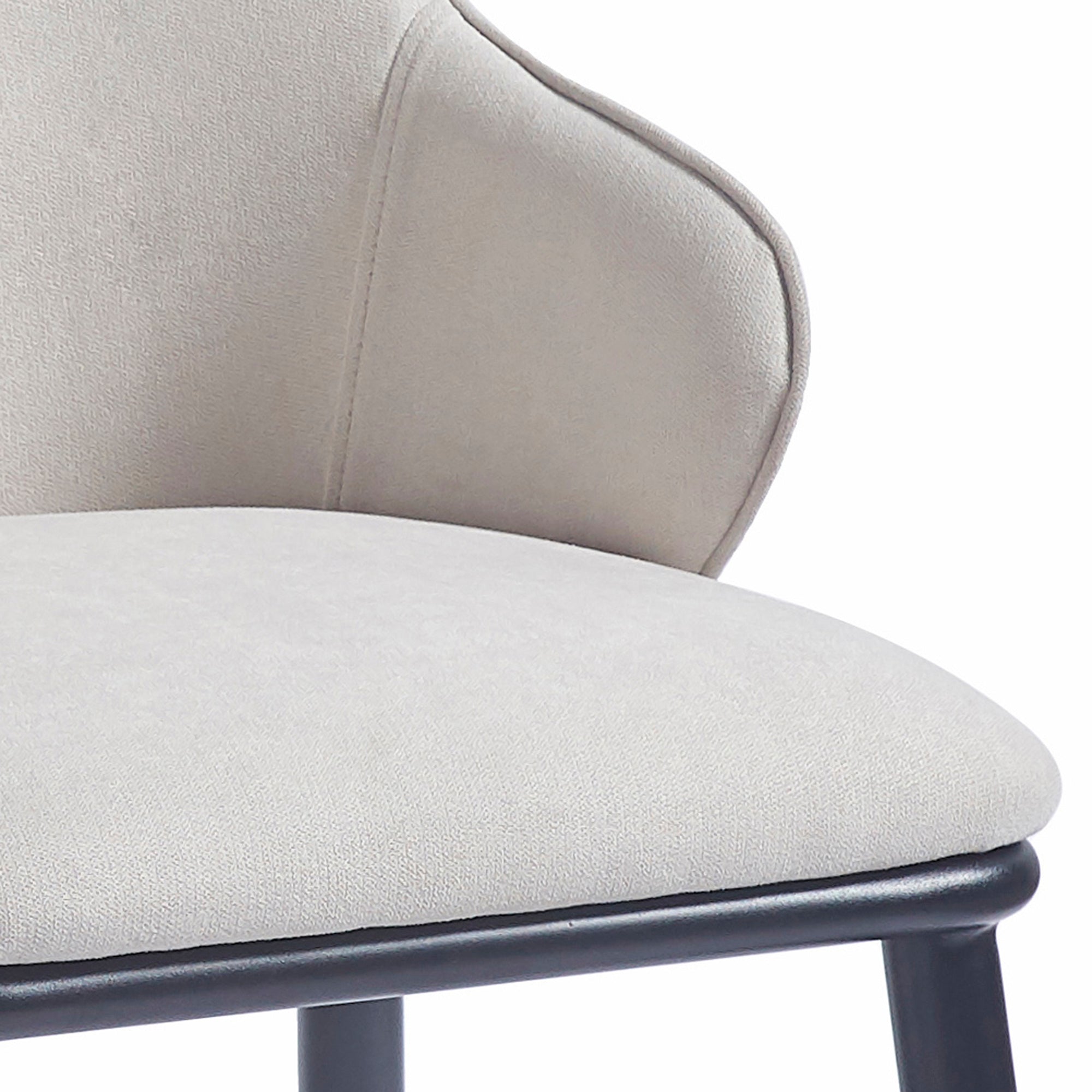 Chaises de salle à manger Kash, lot de 2, en tissu beige et noir
