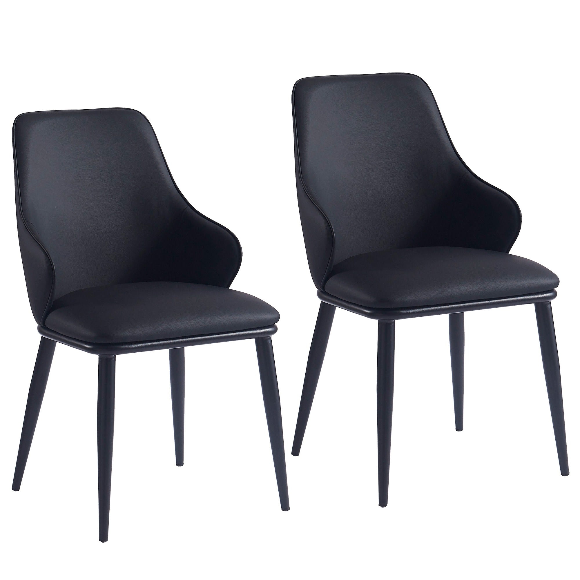 Chaises de salle à manger Kash, lot de 2, en tissu beige et noir