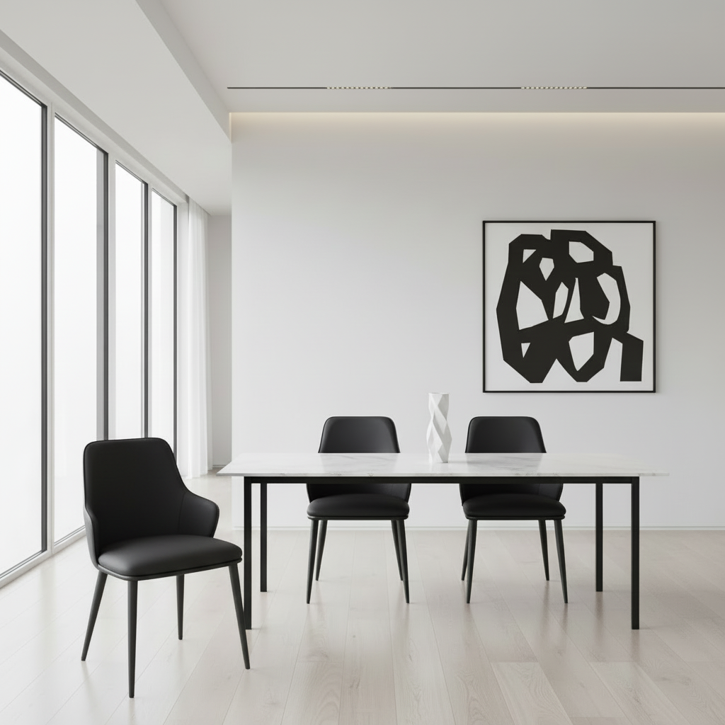 Chaises de salle à manger Kash, lot de 2, en tissu beige et noir