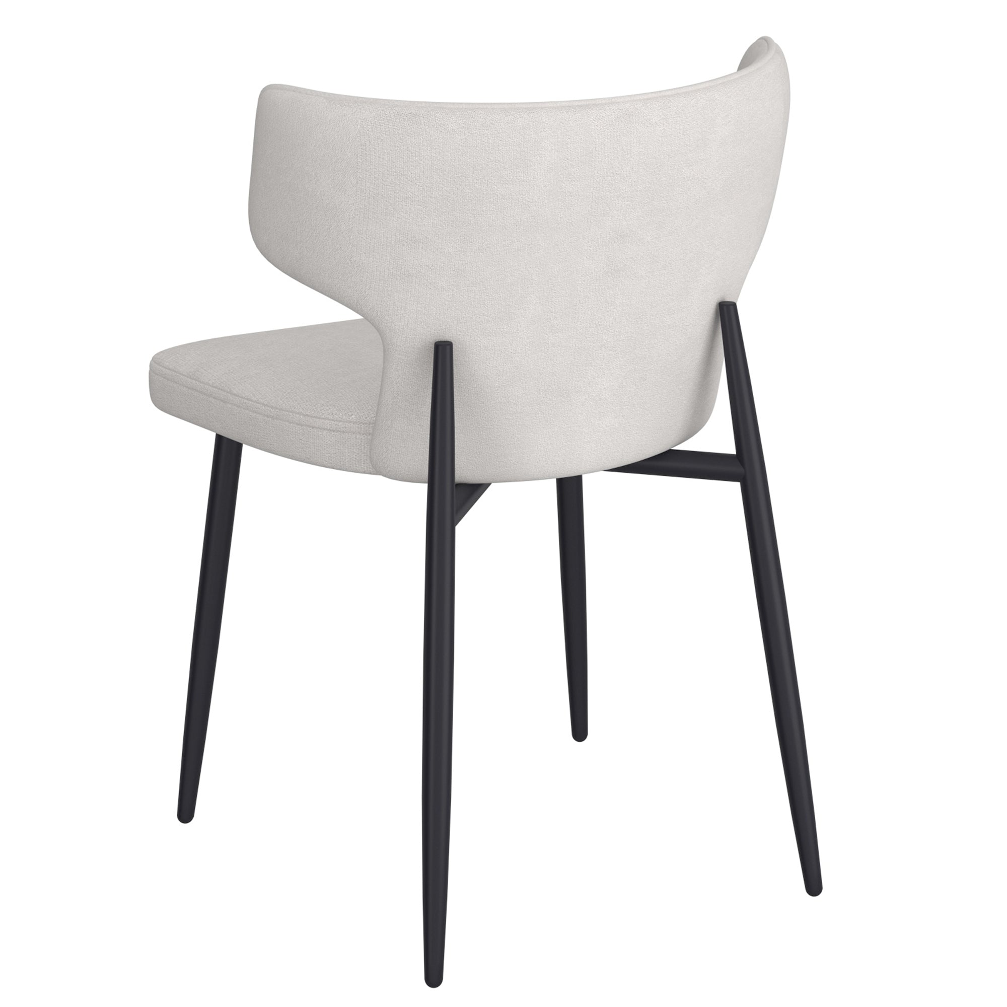 Chaises de salle à manger Olis, lot de 2, en tissu beige et noir