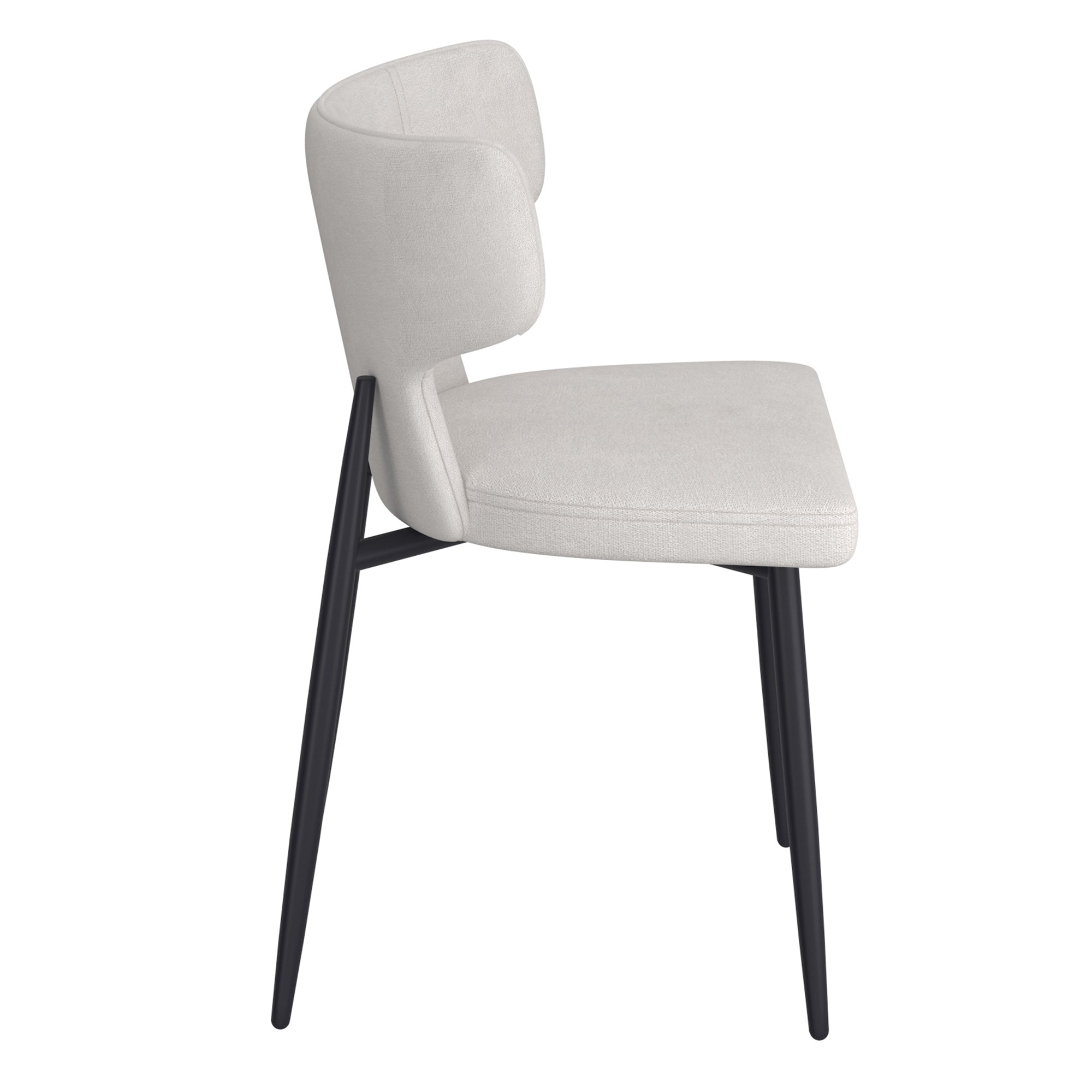 Chaises de salle à manger Olis, lot de 2, en tissu beige et noir