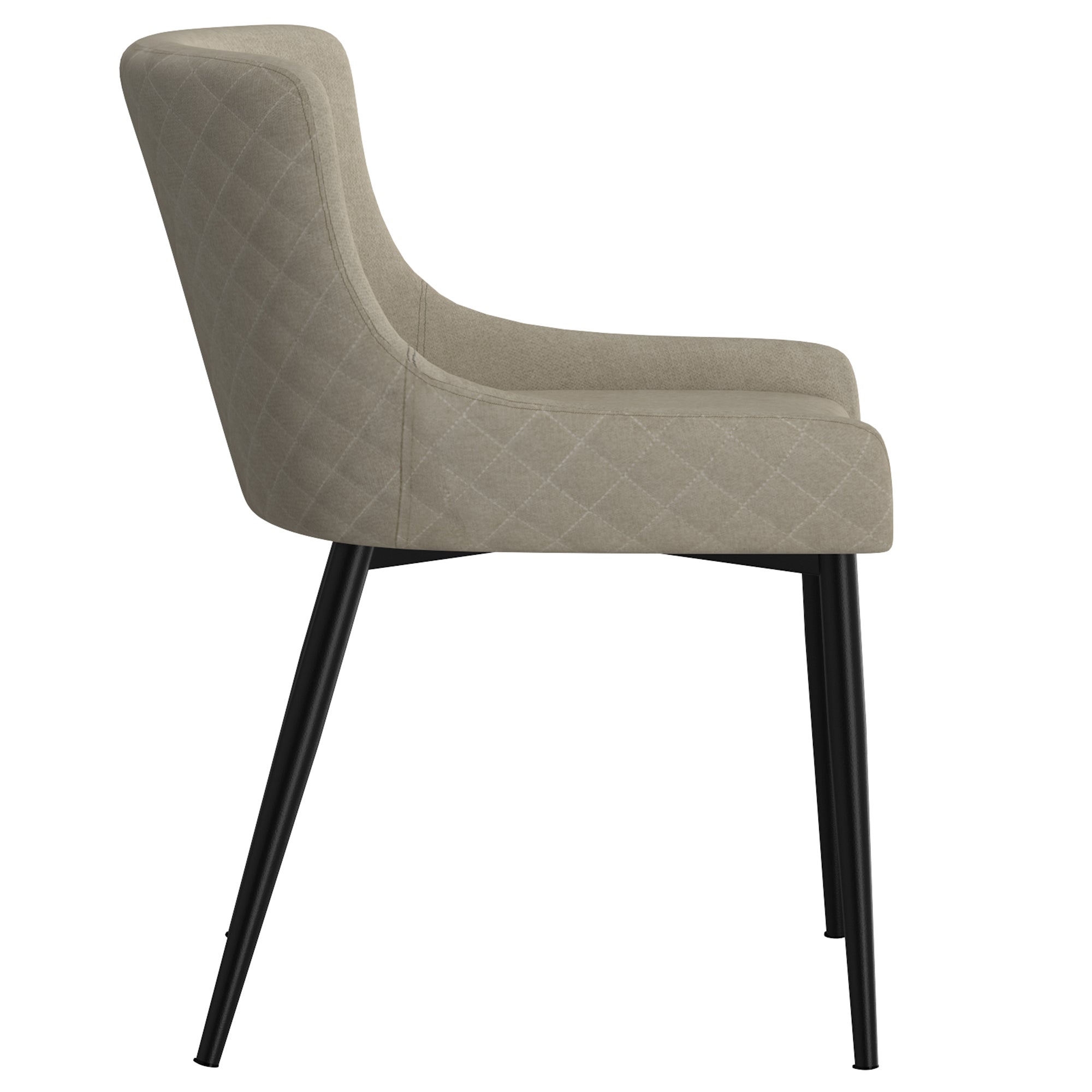 Chaise de salle à manger Bianca, lot de 2, pieds beiges et noirs