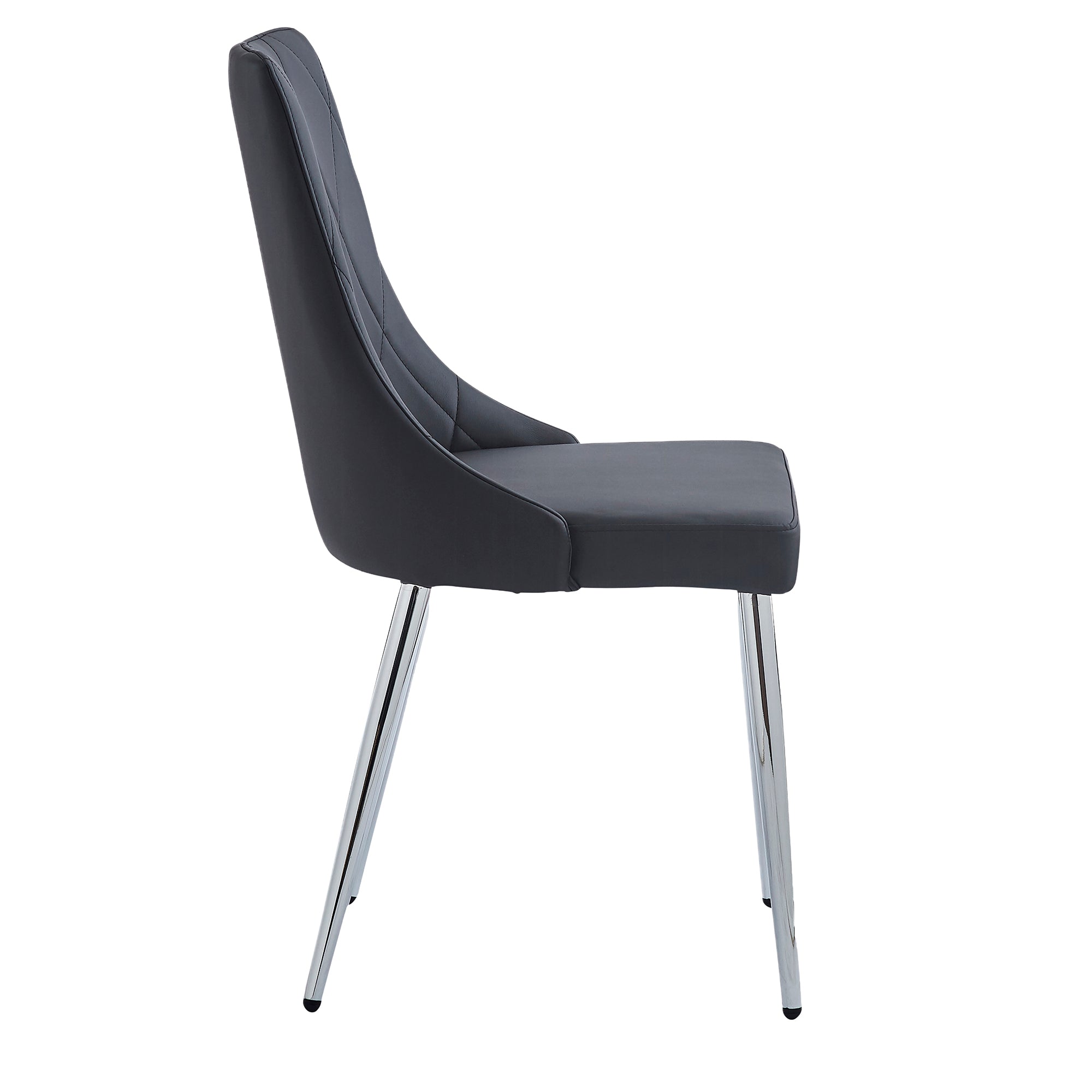 Chaise de salle à manger Devo, lot de 2, noir et chrome
