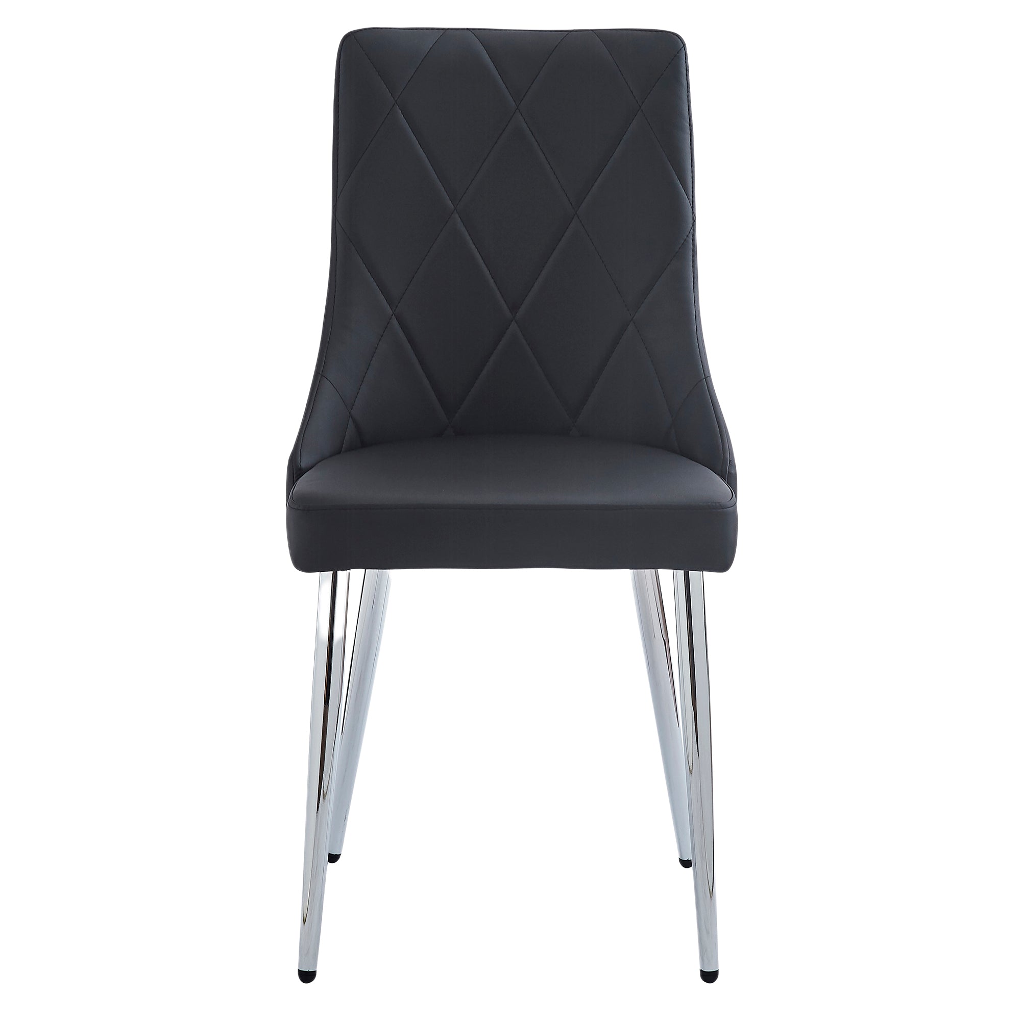 Chaise de salle à manger Devo, lot de 2, noir et chrome