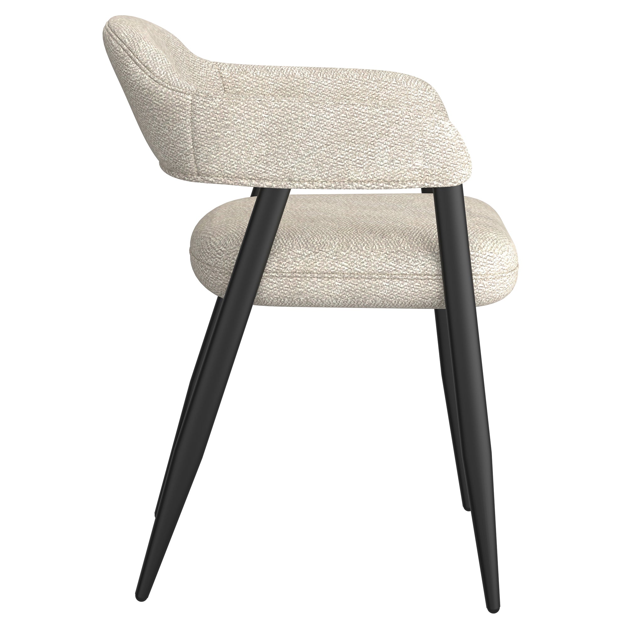 Chaise de salle à manger Archer, lot de 2, en tissu beige et noir