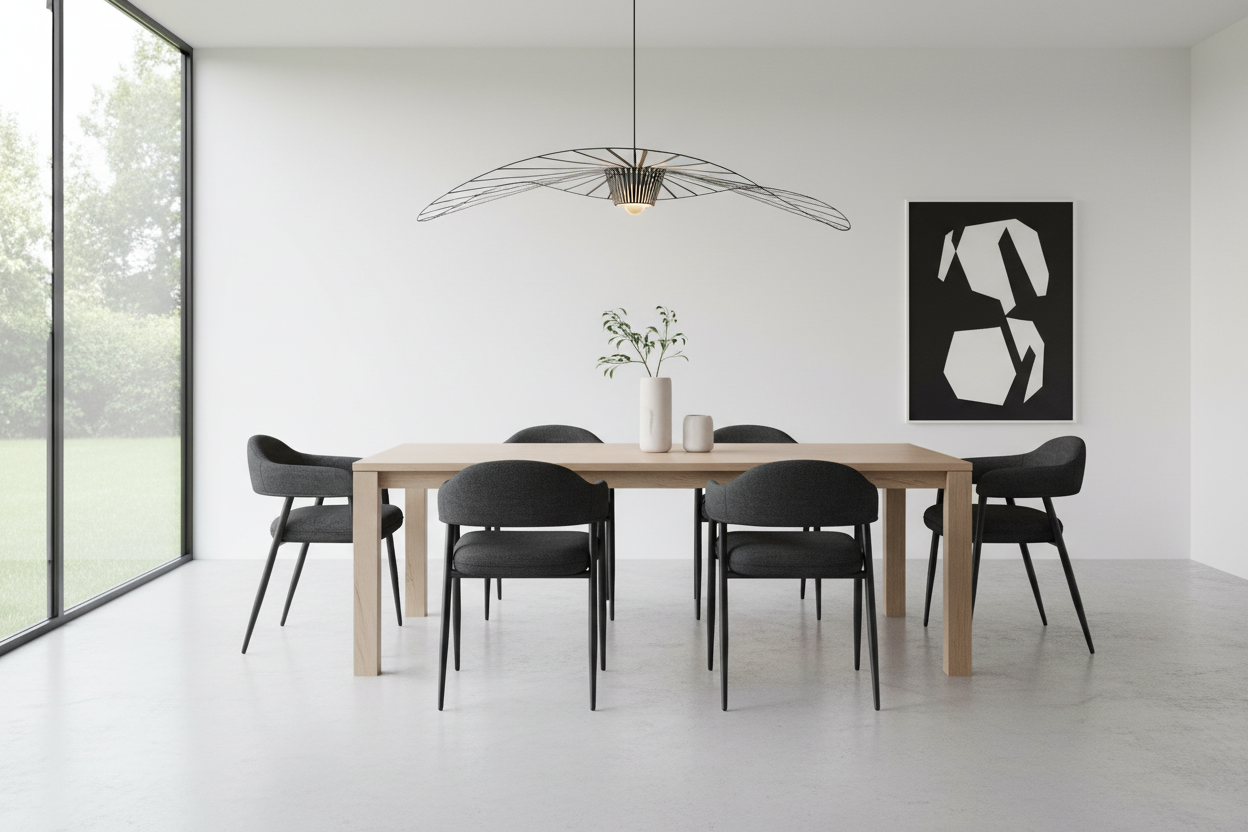 Chaise de salle à manger Archer, lot de 2, en tissu beige et noir