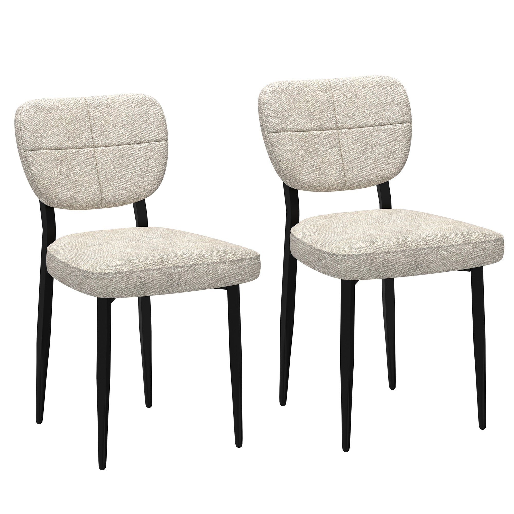 Chaise de salle à manger Zeke, lot de 2, beige et noir