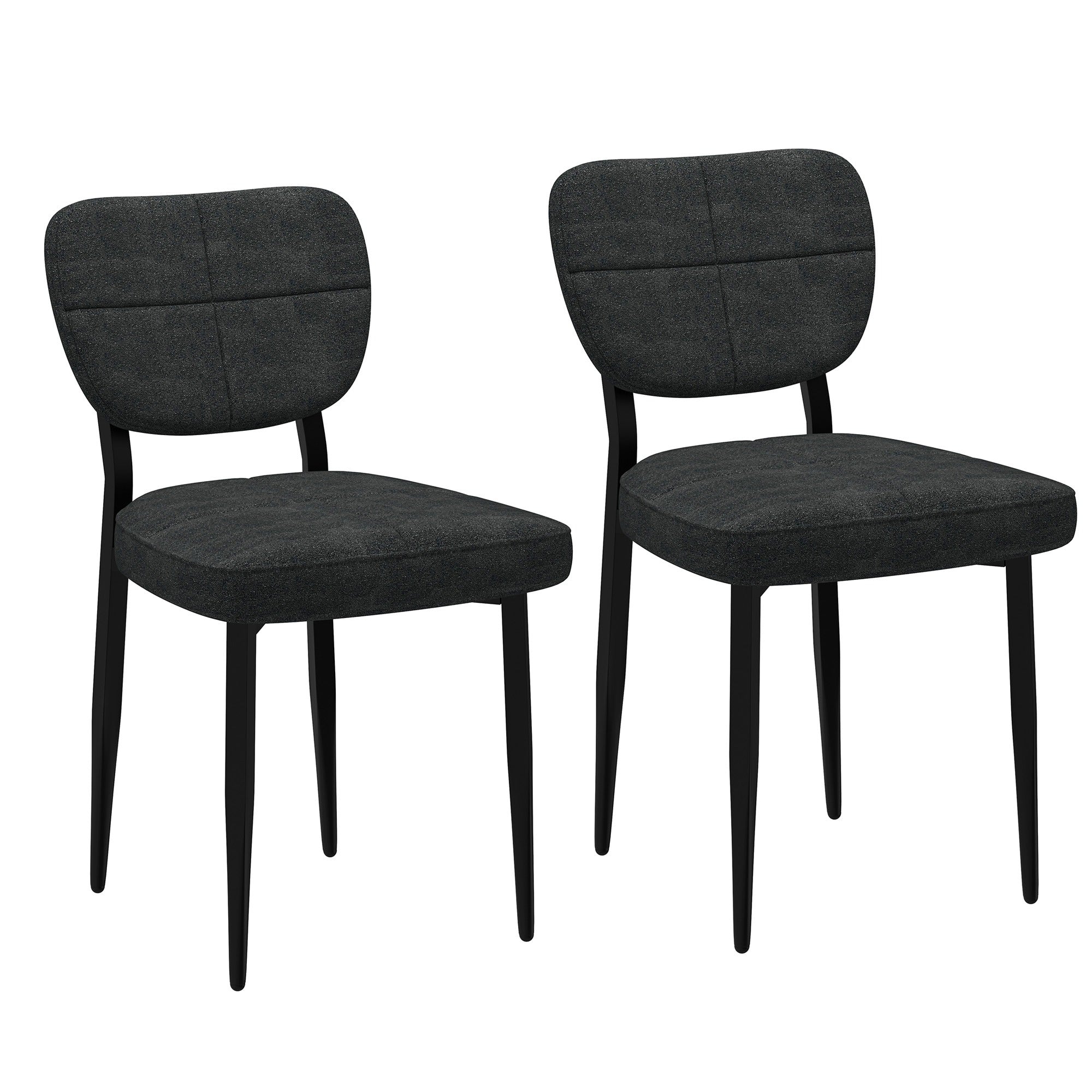 Chaise de salle à manger Zeke, lot de 2, beige et noir