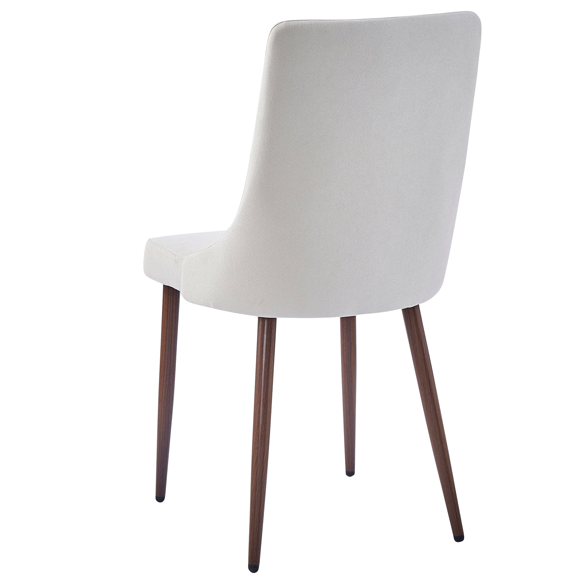 Chaises de salle à manger en tissu Cora, lot de 2, beige et noyer