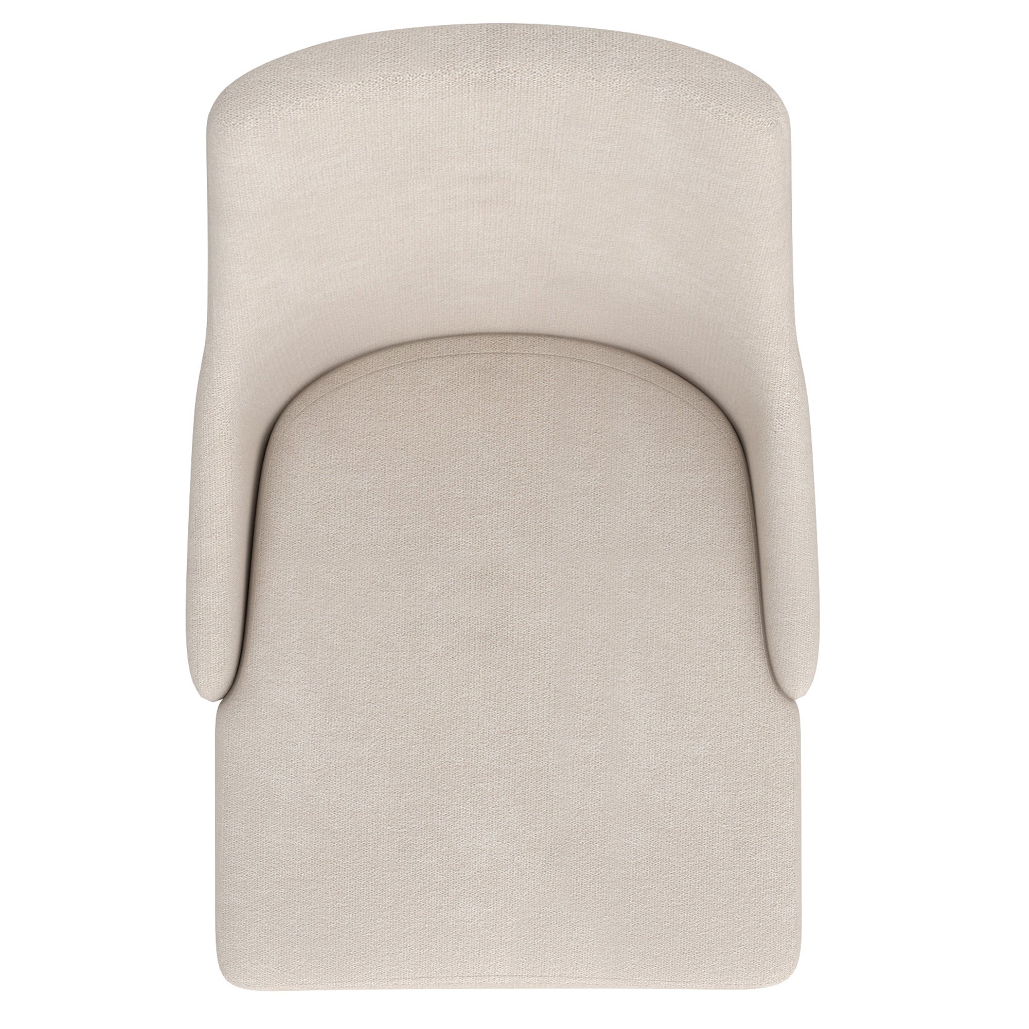 Chaises de salle à manger en tissu Cora, lot de 2, beige et noyer