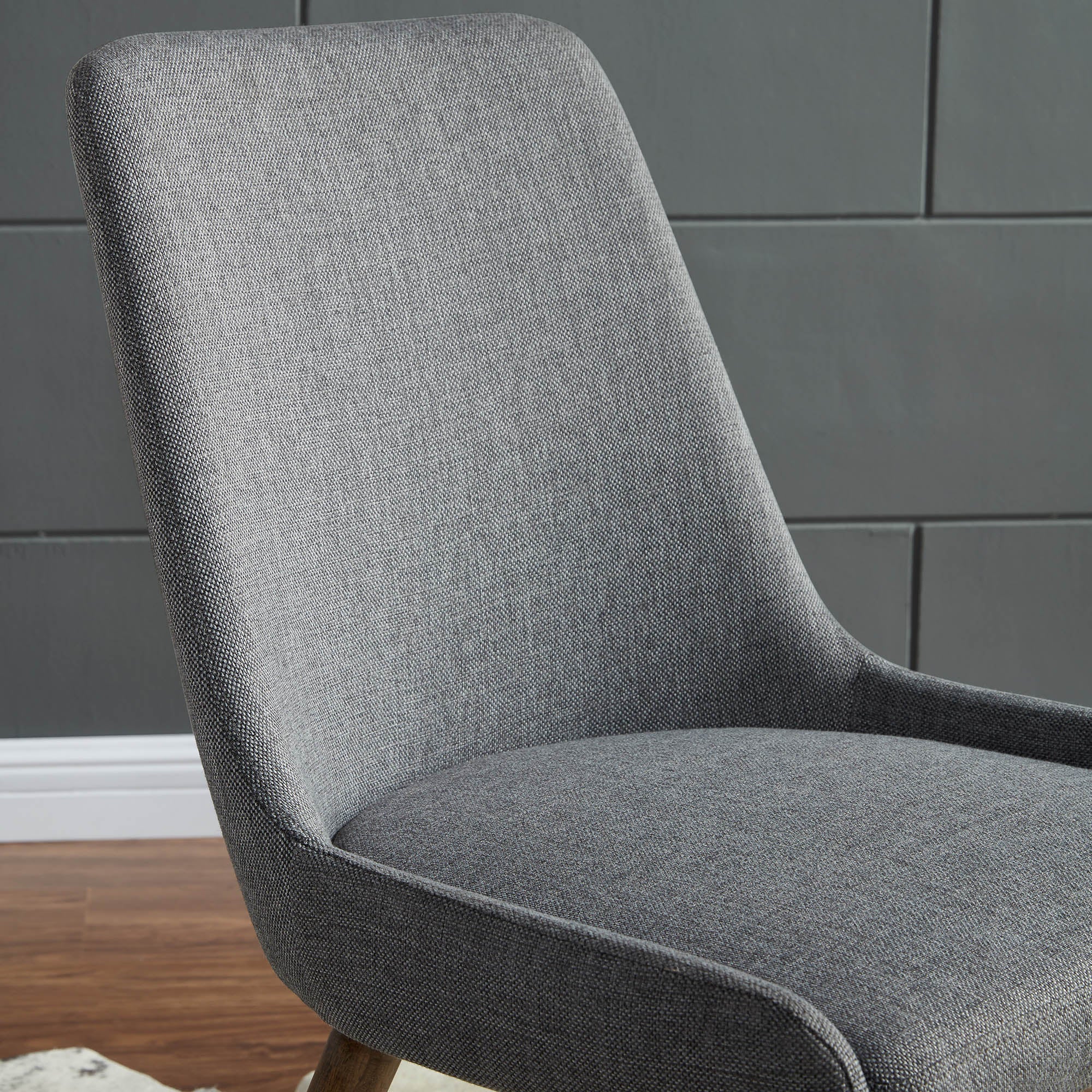 Chaise de salle à manger Mia, lot de 2, gris foncé et pieds gris