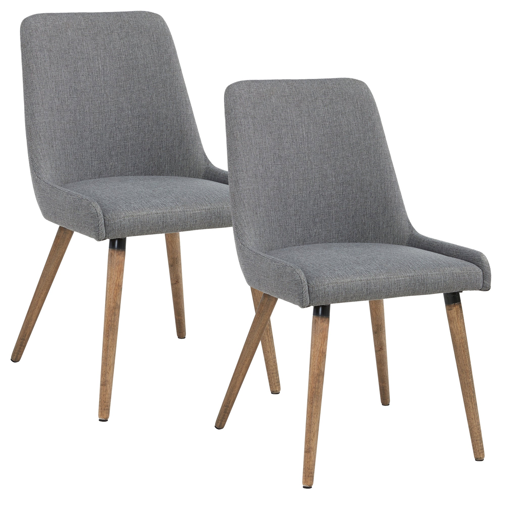 Chaise de salle à manger Mia, lot de 2, gris foncé et pieds gris