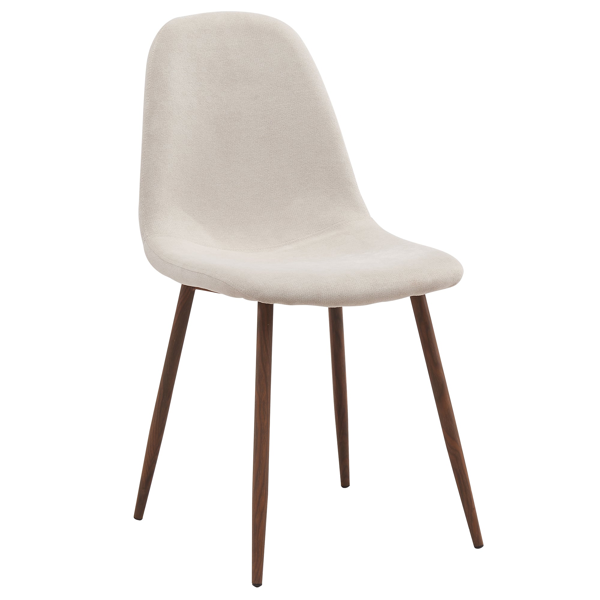 Chaise de salle à manger Lyna, lot de 4, beige et noyer