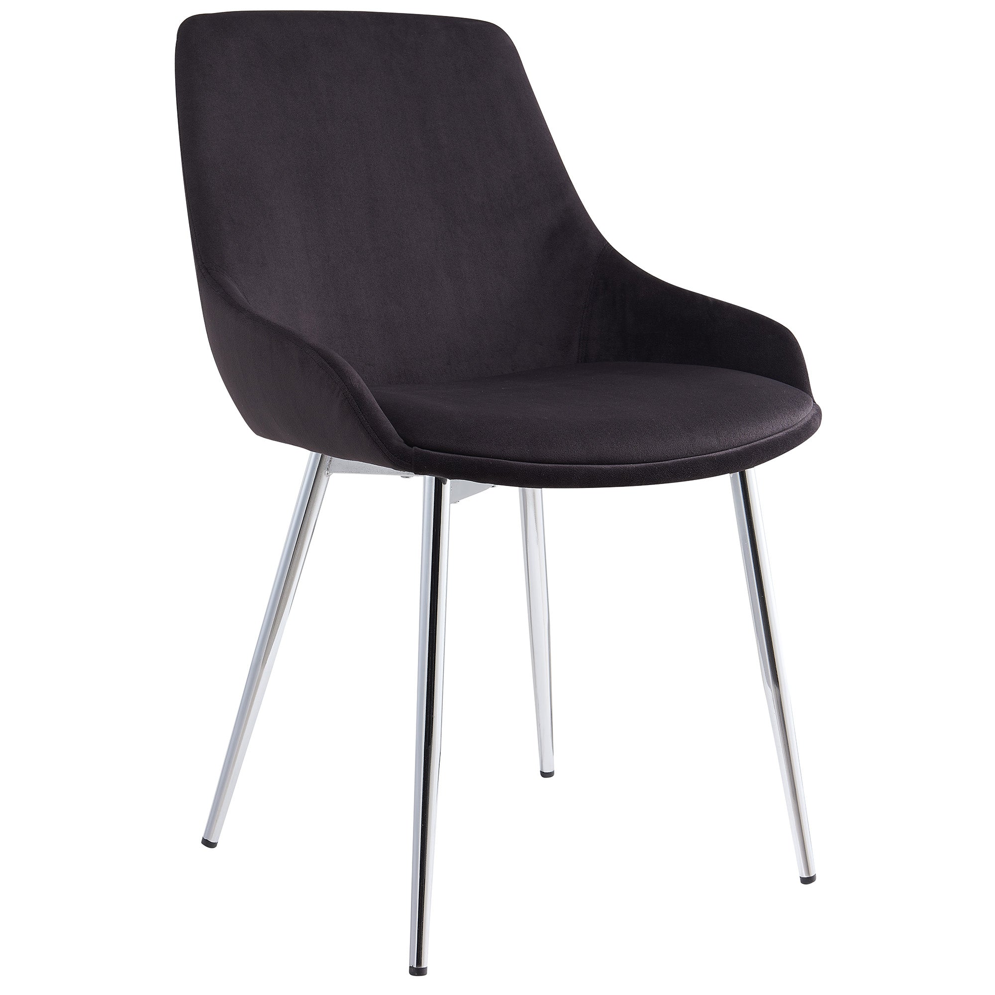 Chaise d'appoint Cassidy, lot de 2, noir et chrome