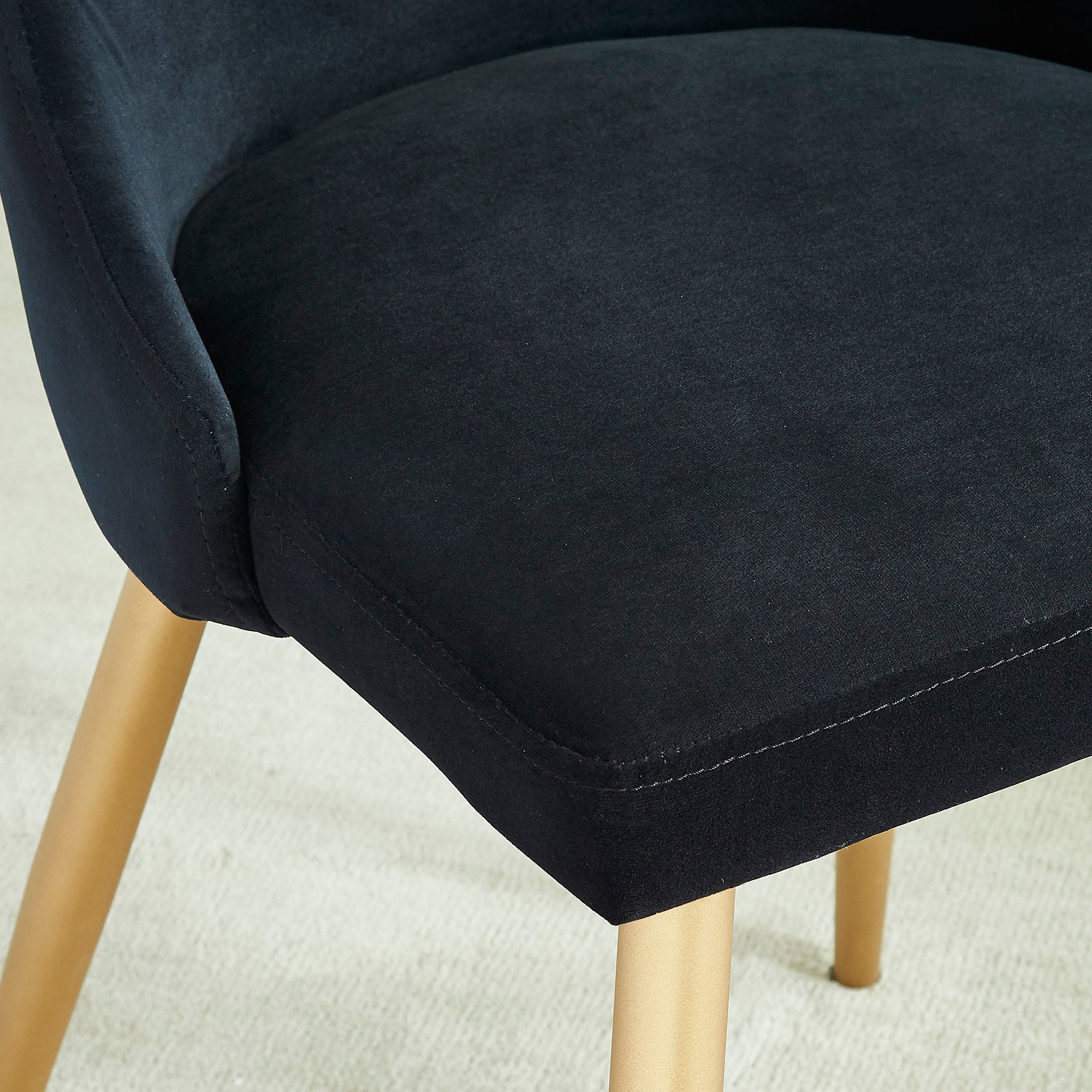 Chaise de salle à manger Carmilla, lot de 2, noir et or vieilli