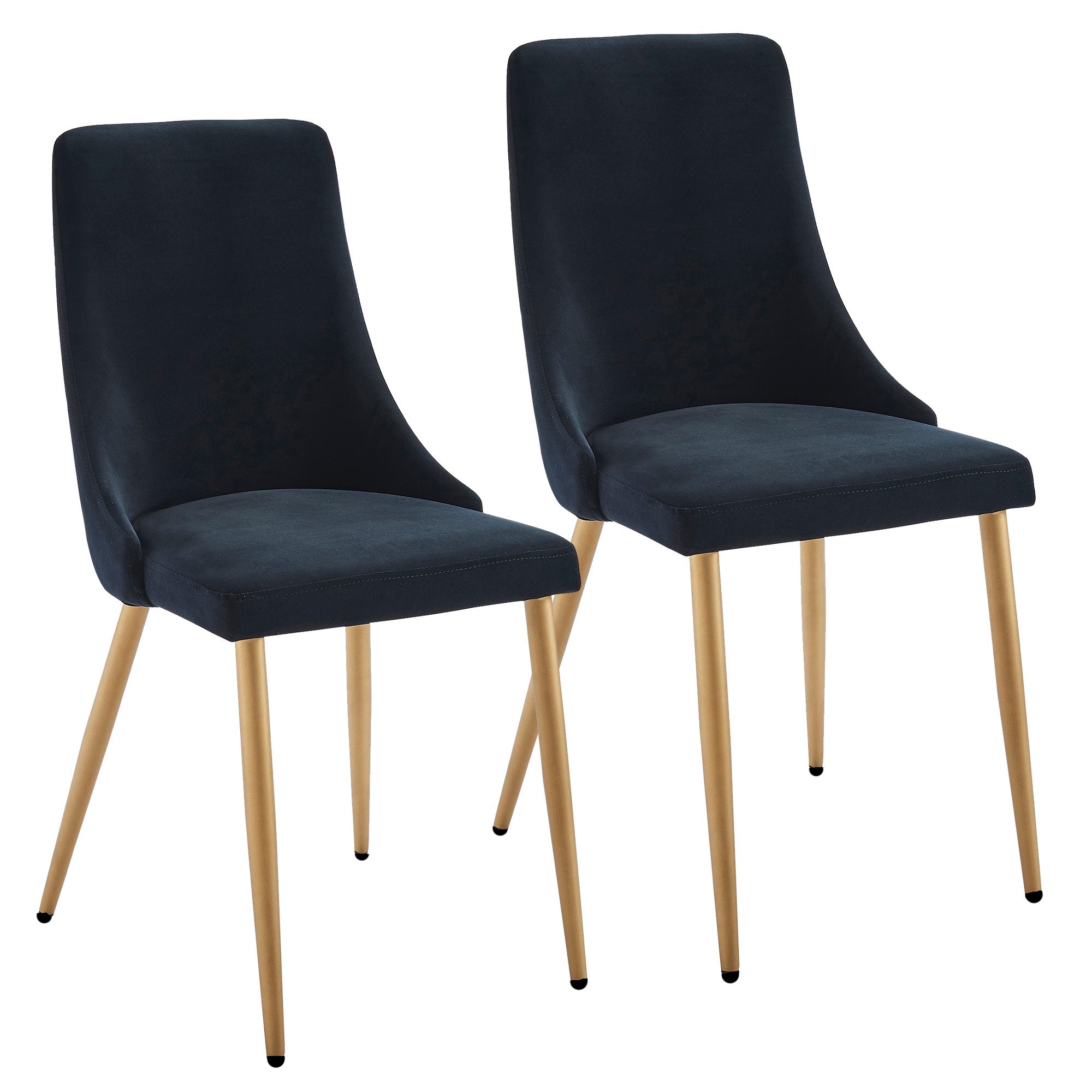 Chaise de salle à manger Carmilla, lot de 2, noir et or vieilli