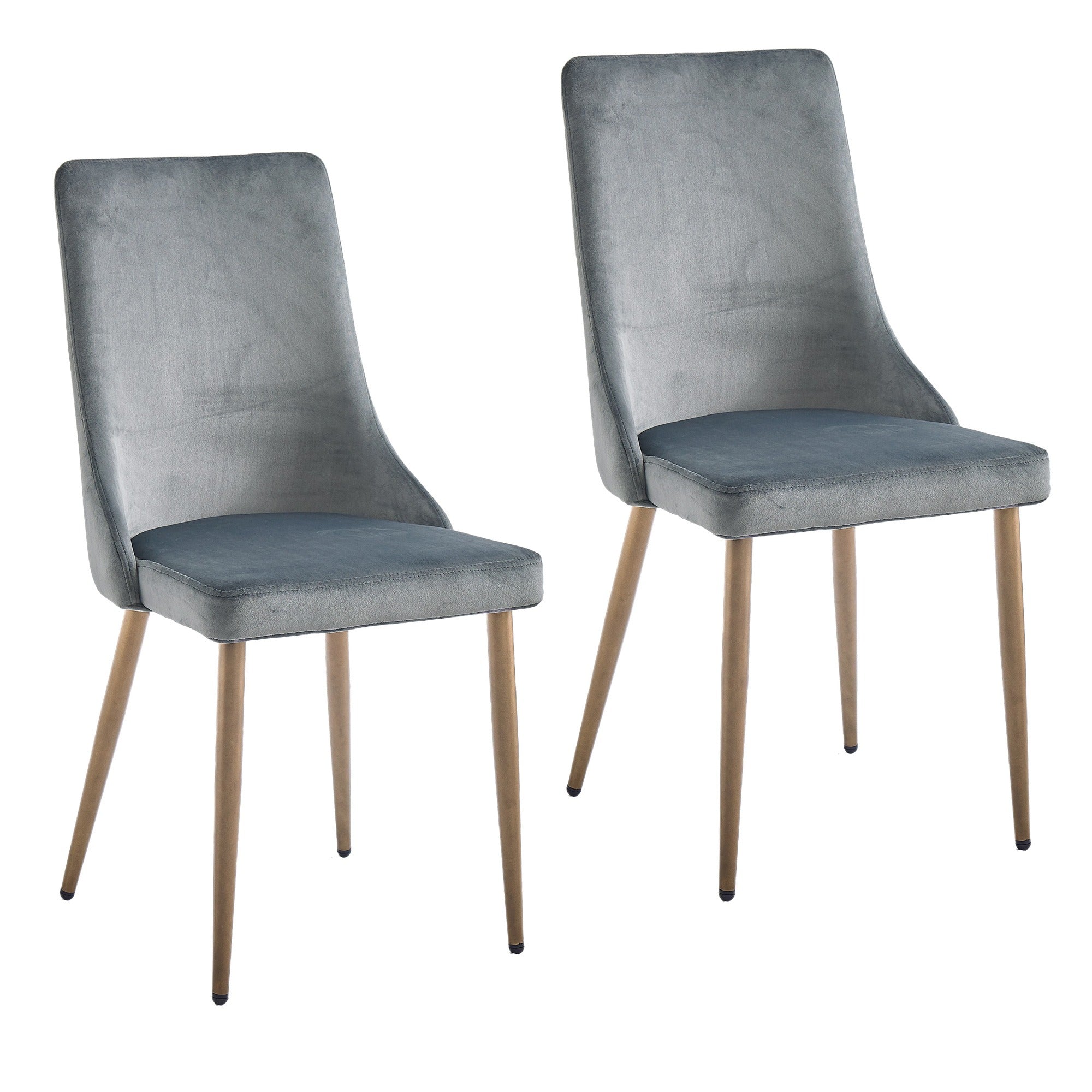 Chaise de salle à manger Carmilla, lot de 2, noir et or vieilli