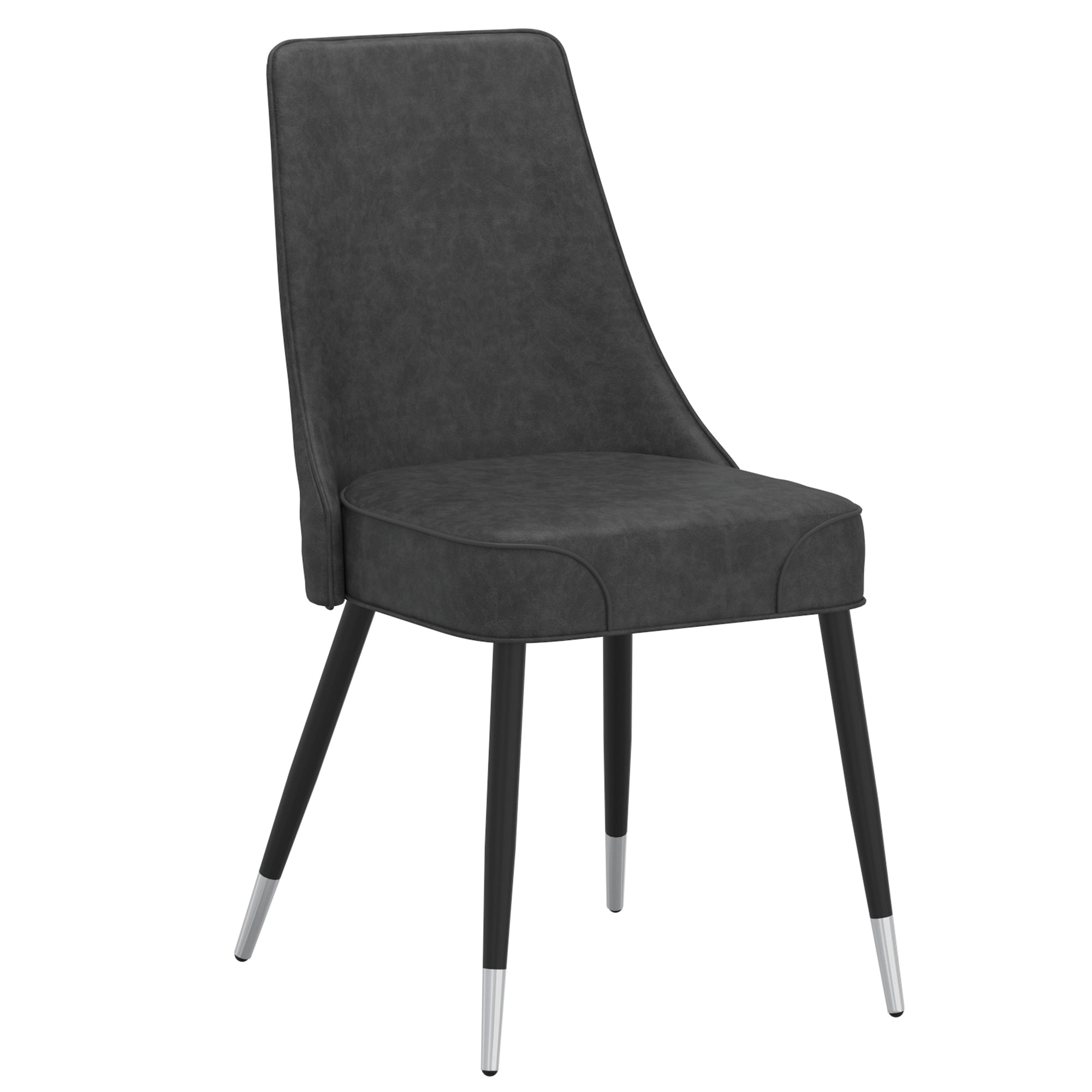 Chaises de salle à manger Silvano, lot de 2, gris vintage et noir
