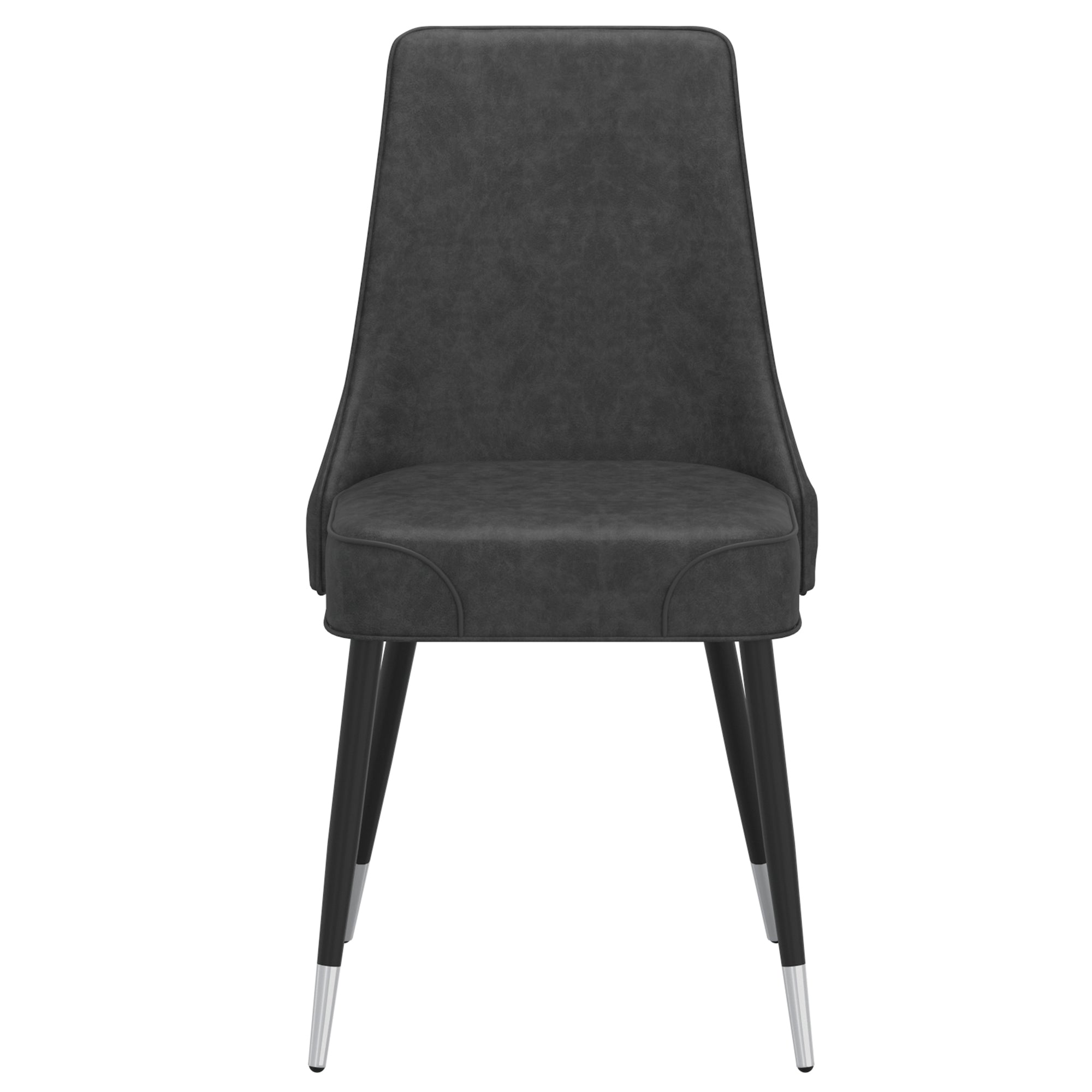 Chaises de salle à manger Silvano, lot de 2, gris vintage et noir