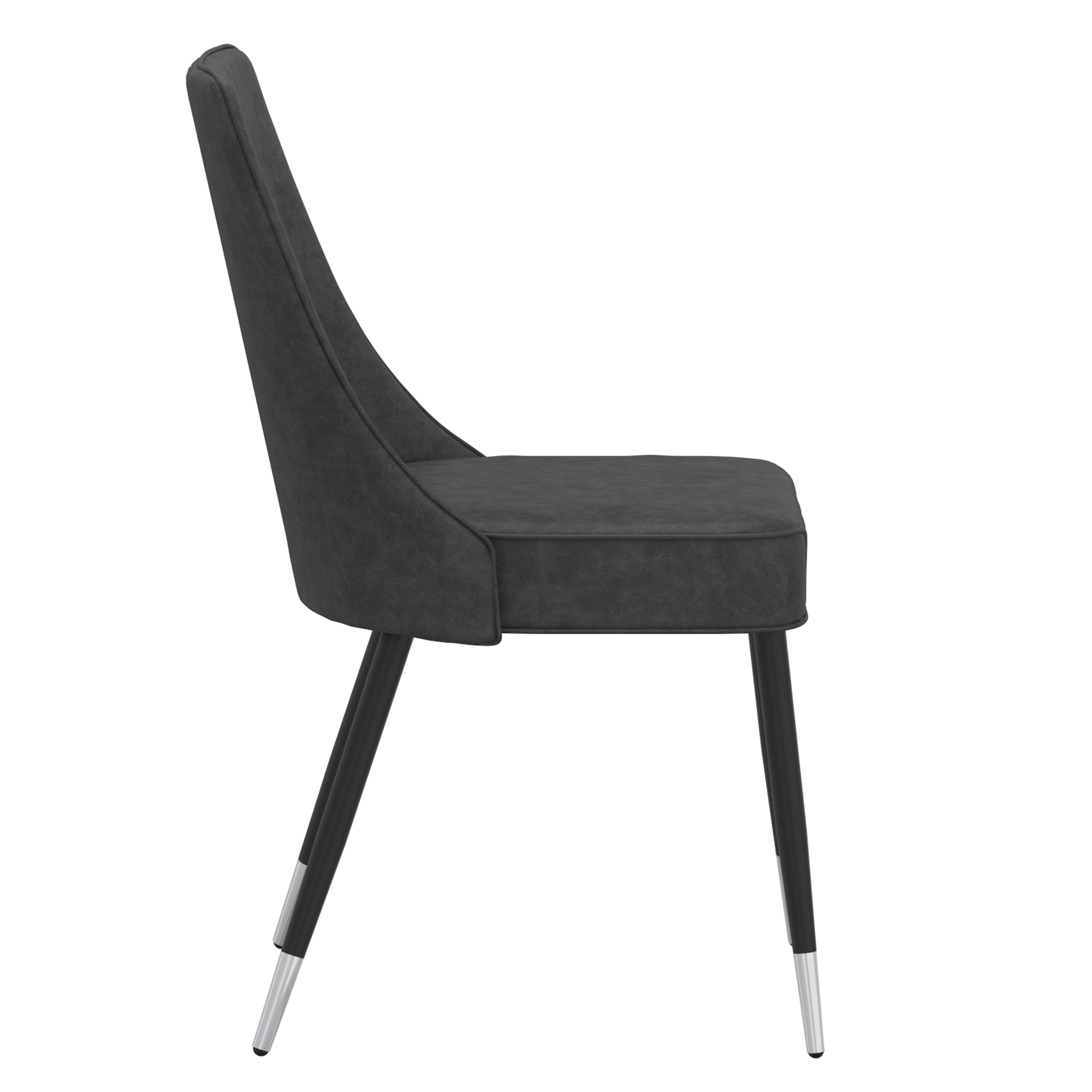 Chaises de salle à manger Silvano, lot de 2, gris vintage et noir
