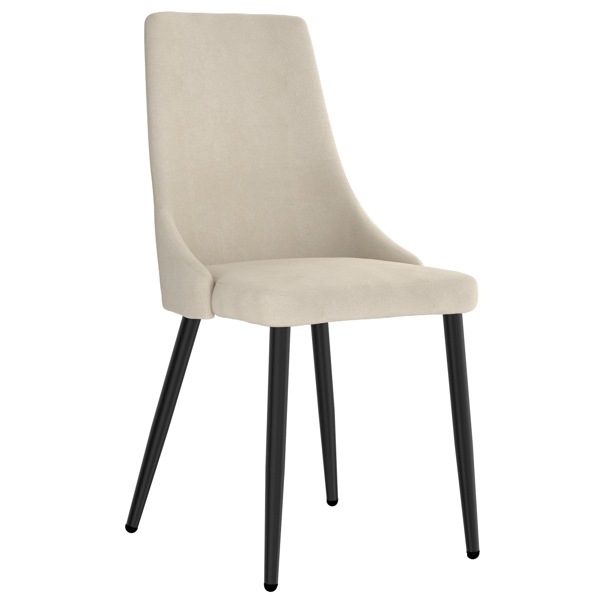 Chaises de salle à manger Venice, lot de 2, beige et noir