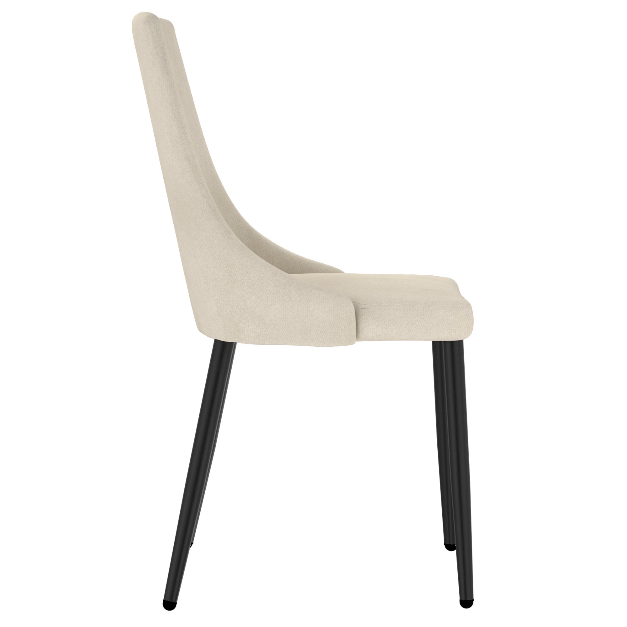 Chaises de salle à manger Venice, lot de 2, beige et noir